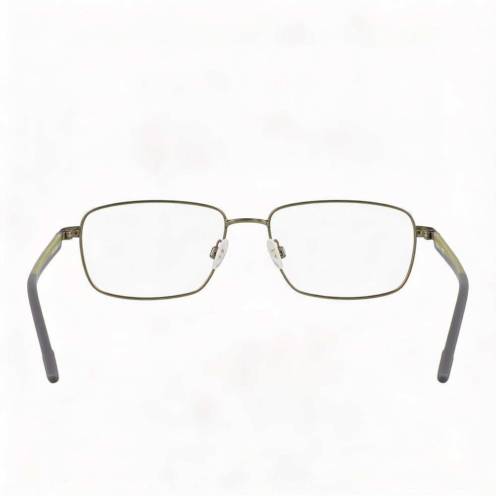 Gafas Flexon Classic para hombre con montura de acetato satinado musgo y lentes de policarbonato multicolor, 57 mm