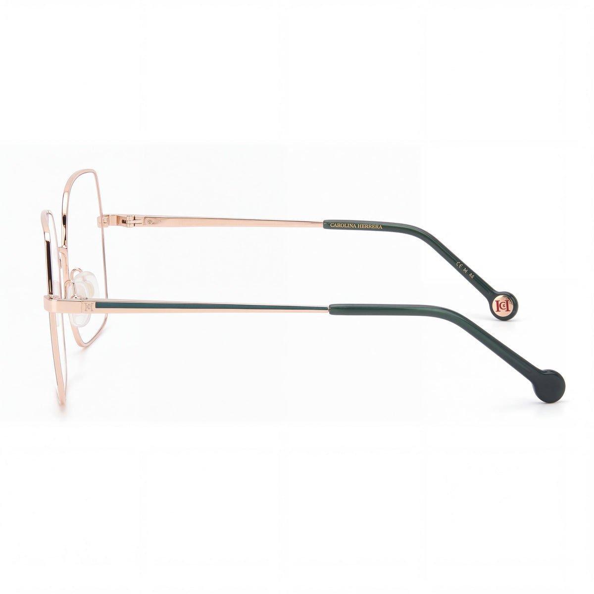 Gafas de sol Carolina Herrera HER 0206 para hombre, de metal dorado y verde, policarbonato sin polarización, 55 mm, Photo 2