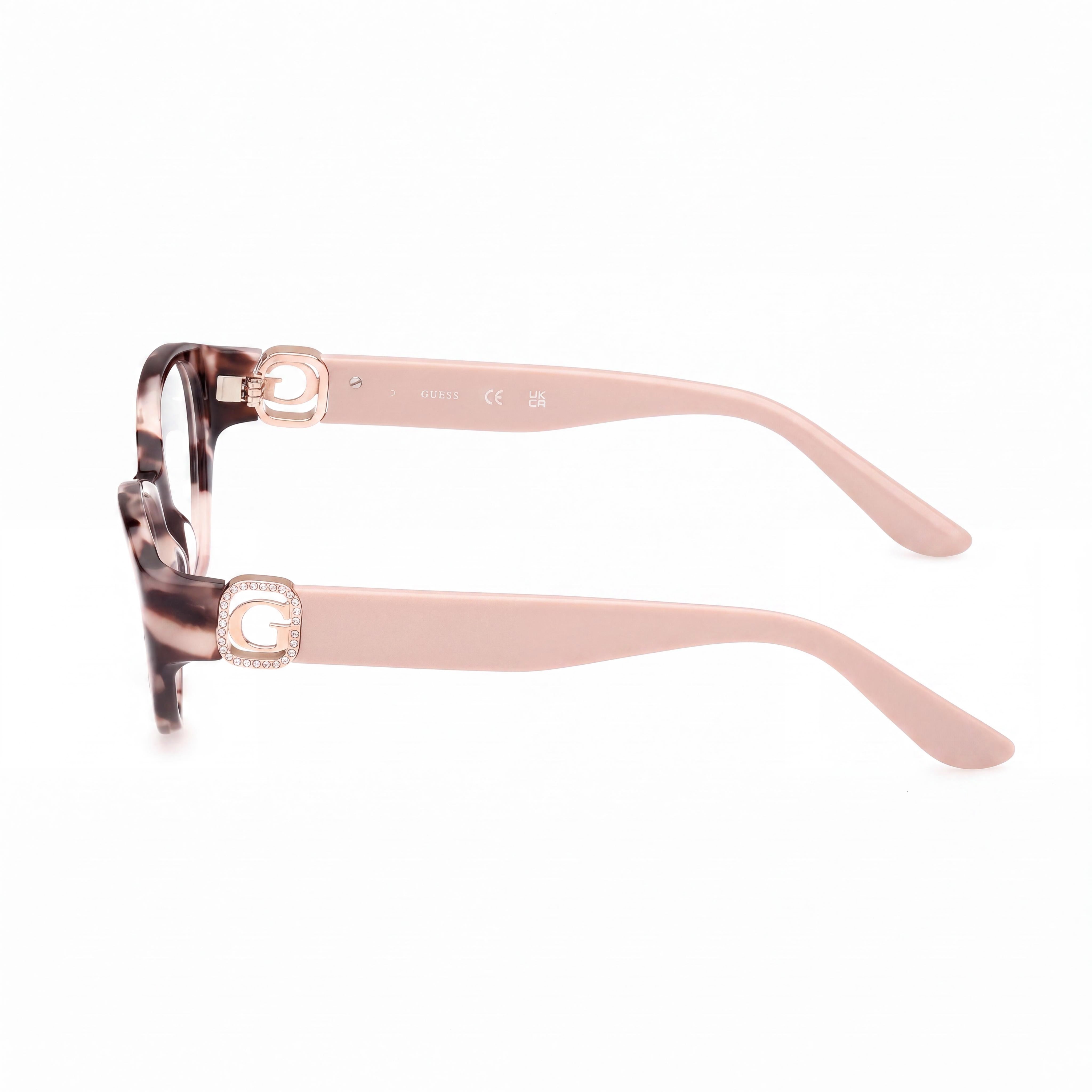GUESS Gu50119 Women's Plastic Frame Non- Eyewear, Havana Light Pink, 51mm, Photo 3