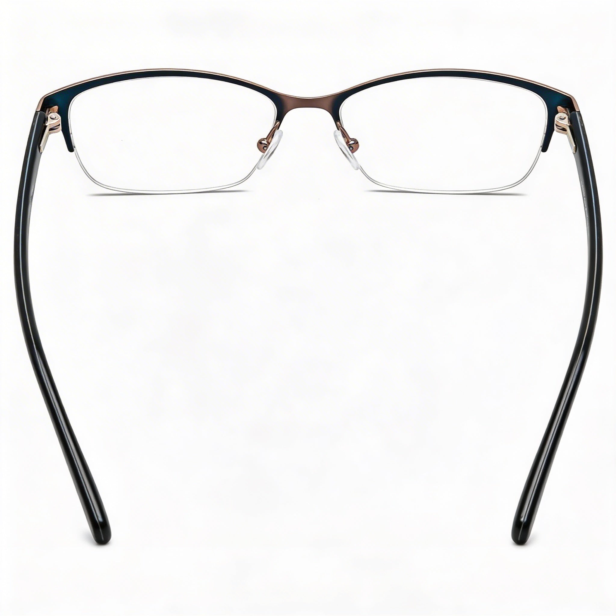 Adensco Adensco 200 Montura de metal para hombre Gafas ópticas sin policarbonato Azul marino satinado 52-17-135, Photo 4