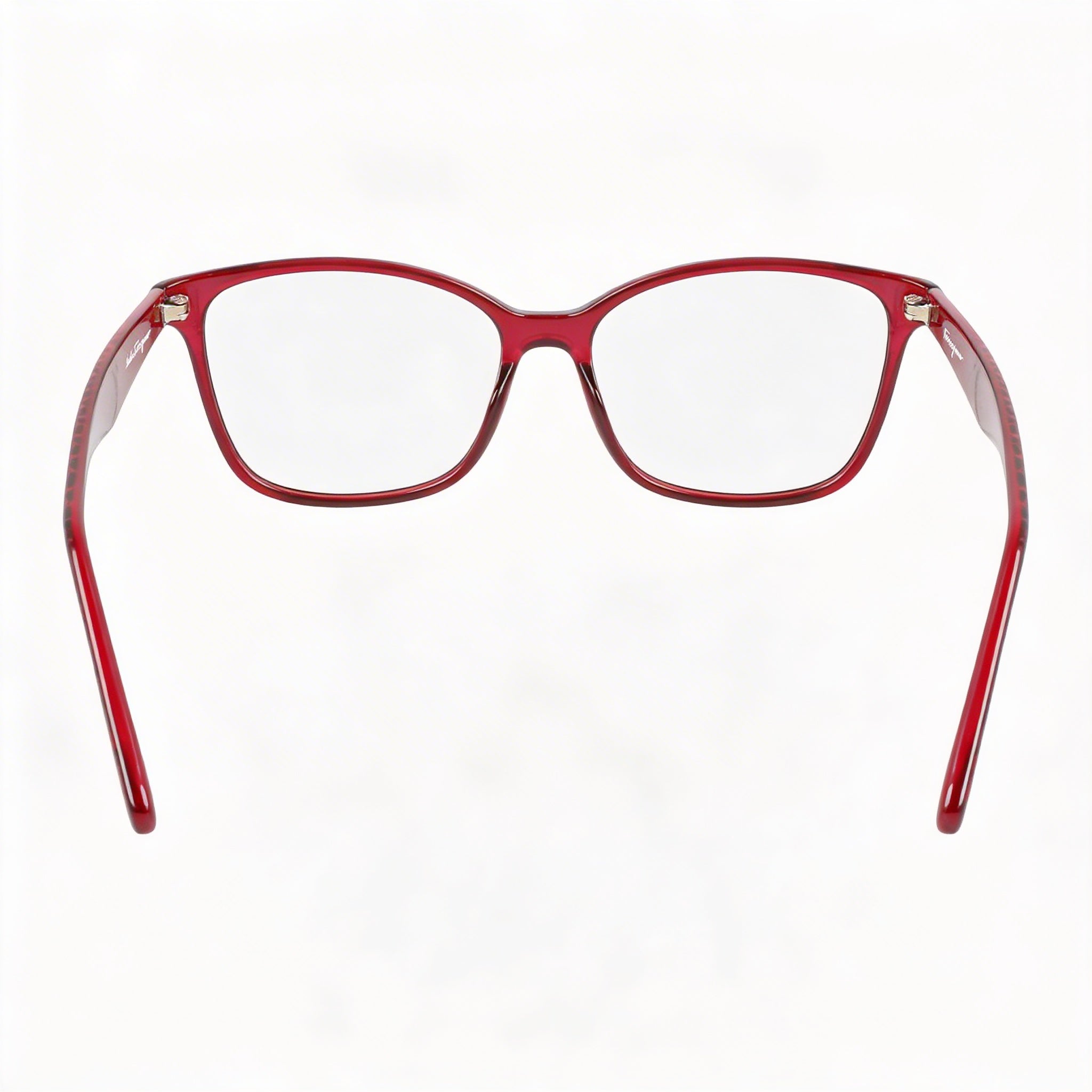Ferragamo Modern Unisex Acetate Eyeglasses, Transparent Burgundy Frame, 55mm Lens Width, Photo 2