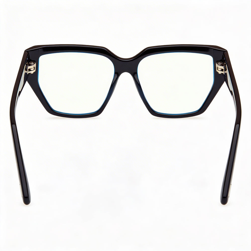 Gafas de acetato unisex Tom Ford FT 5951-B BLUE BLOCK, montura negra brillante, lentes con filtro azul