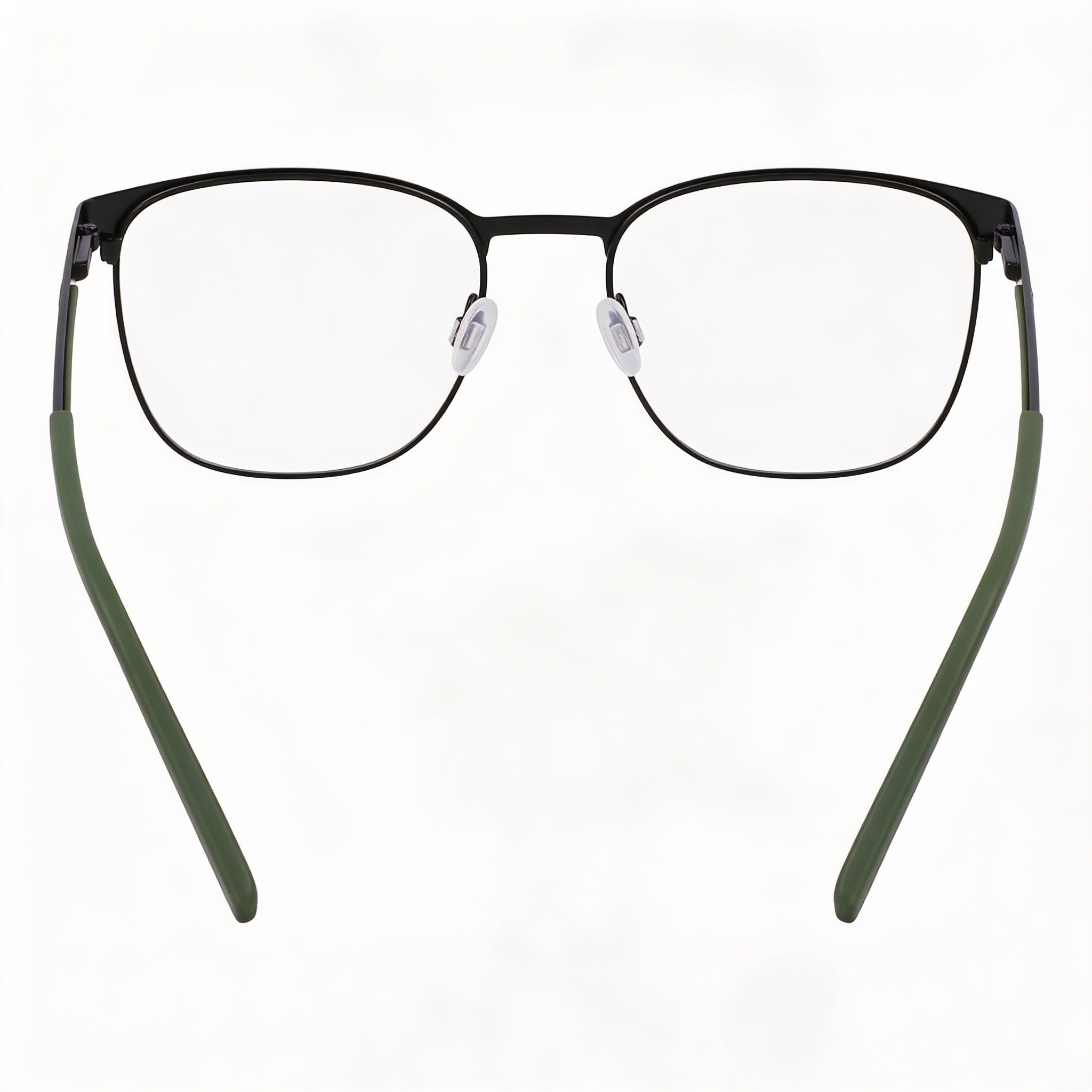 Nautica Modern Men's Round Full-Rim Metal Eyeglasses, Matte Black Frame with Clear Lenses, 53mm, Photo 3