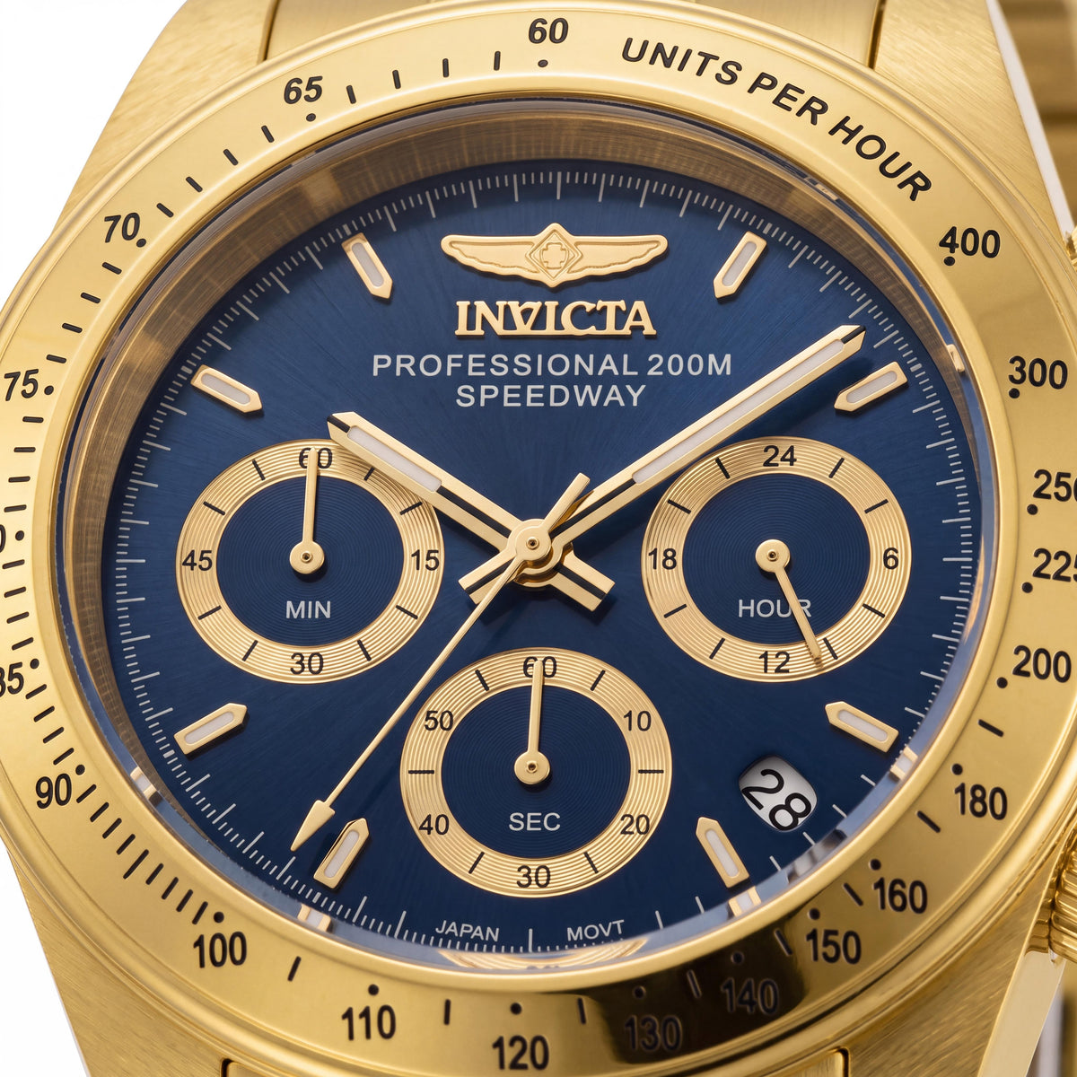 Invicta Speedway 30999 Unisex Chronograph Quartz Watch, Stainless Steel, Blue Dial, 20 ATM Water Resistant, 39mm, Photo 2