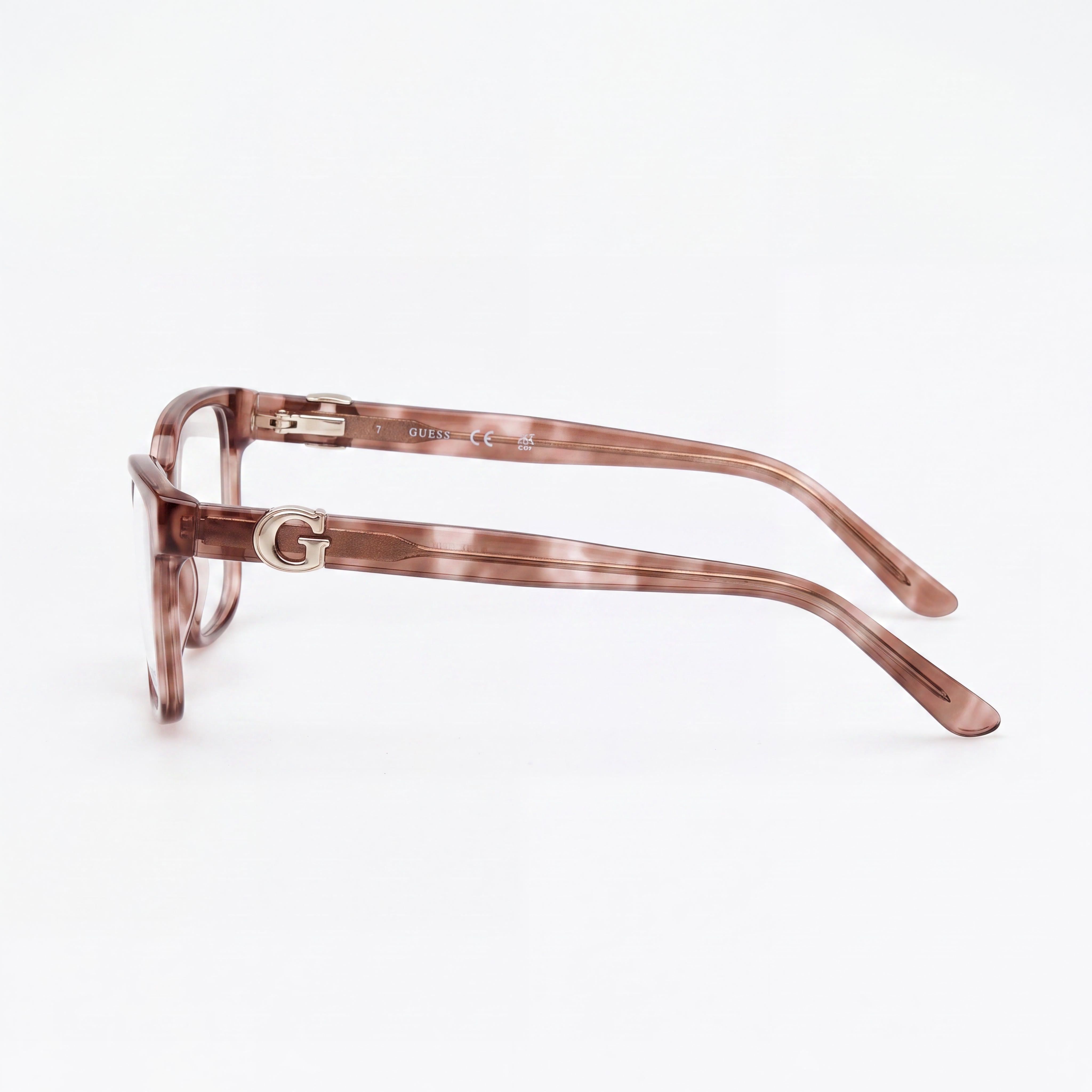 GUESS 50227 059 Women's Plastic Frame Eyewear with Beige Frame and Multicolor Lenses, 50-15-140mm, Photo 2