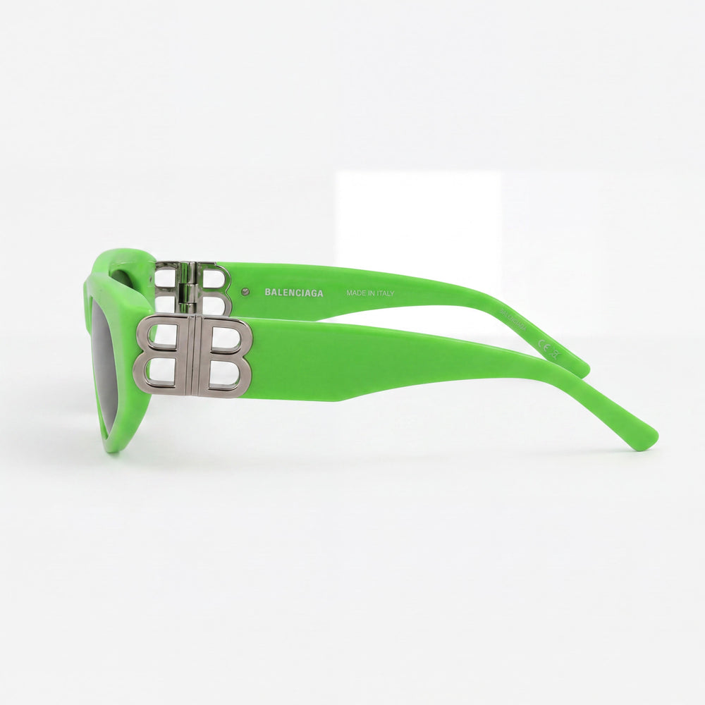 Balenciaga Cat Eye Women's Green Silver Grey Acetate Sunglasses 53mm