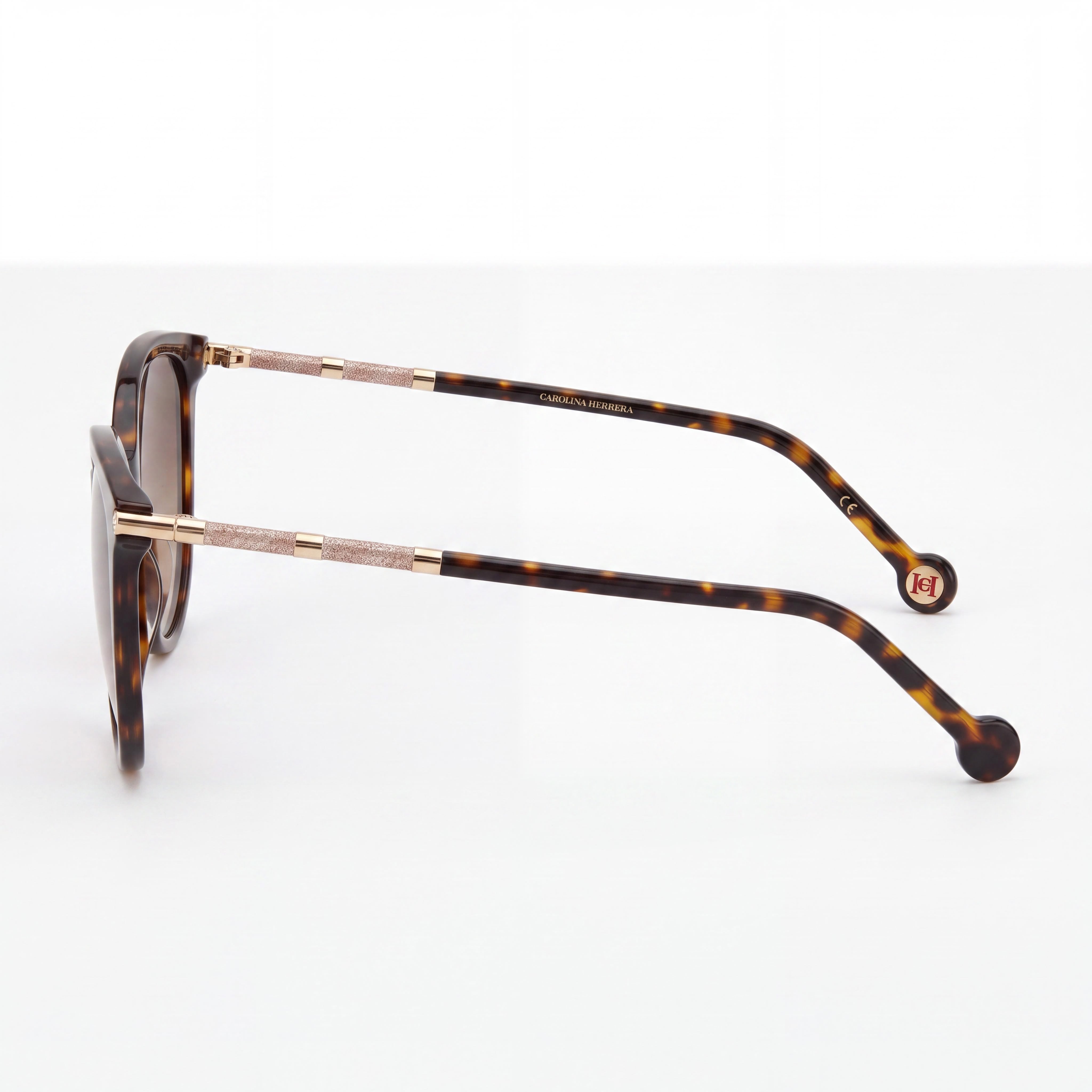 Carolina Herrera Men's Her 0189/G/S Acetate Frame Polyester Lens Havana Gold Brown UV Protected Sunglasses 57mm, Photo 3