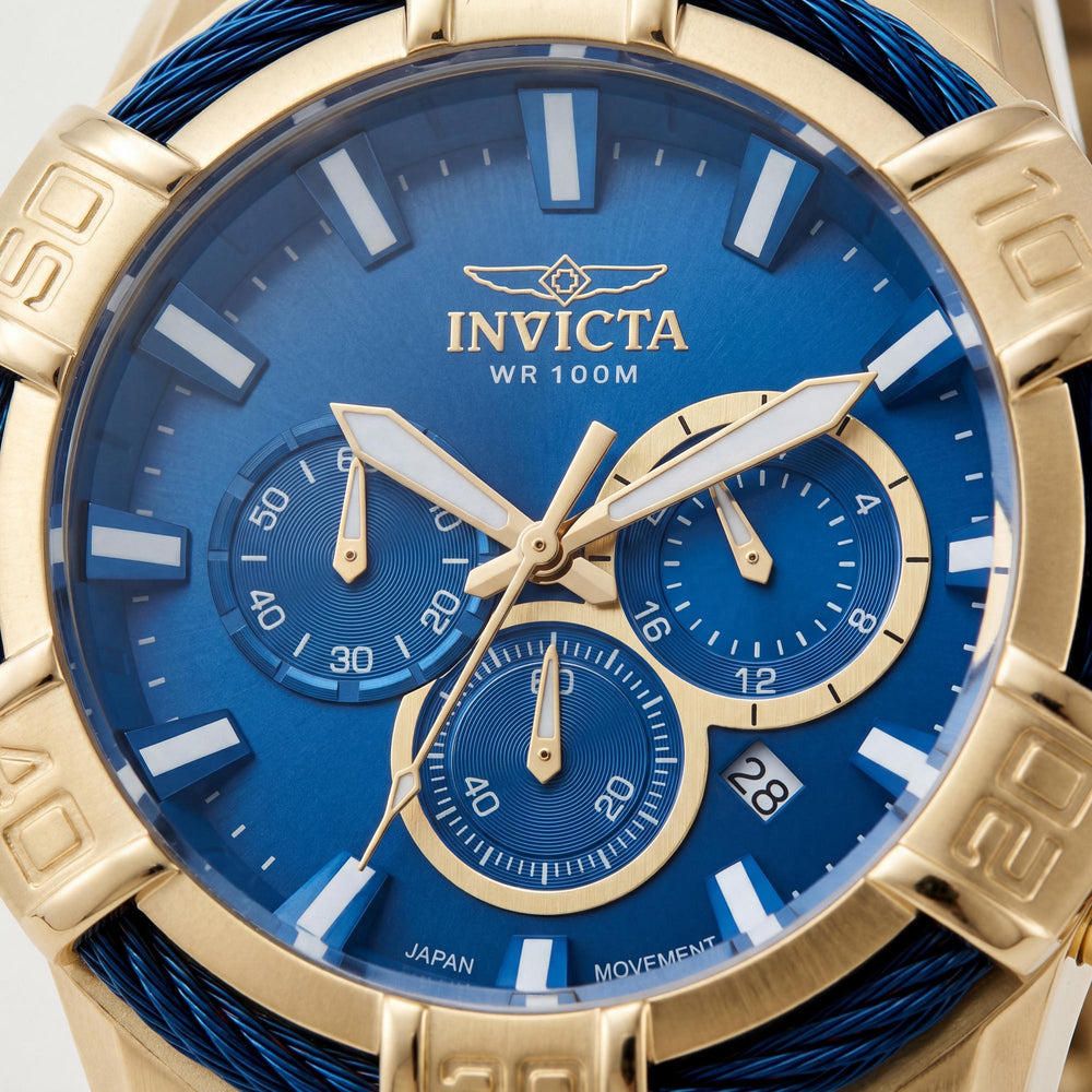 Invicta Bolt 49904 Unisex 51mm Stainless Steel Bracelet Quartz Watch, Blue Dial, 60 Second