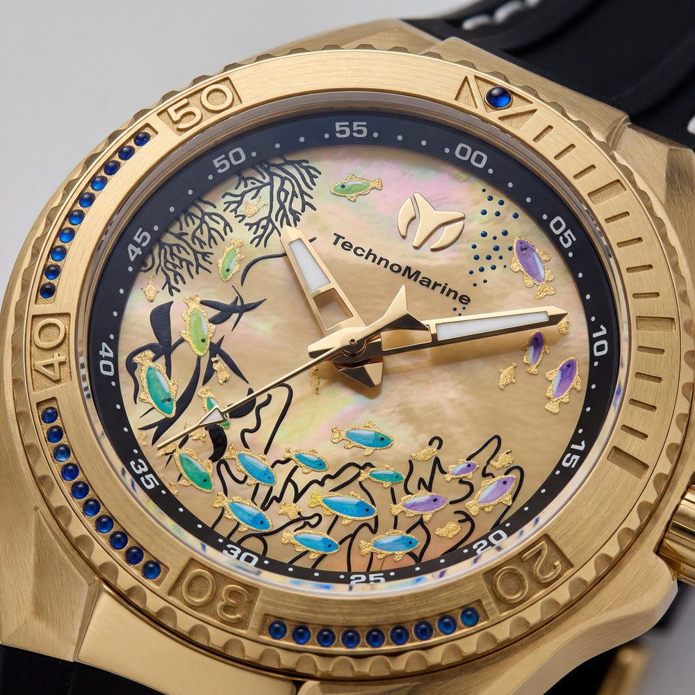 Technomarine Cruise TM-125010 Unisex Acero Inoxidable Dorado Correa de Silicona 40mm Cuarzo 10 ATM
