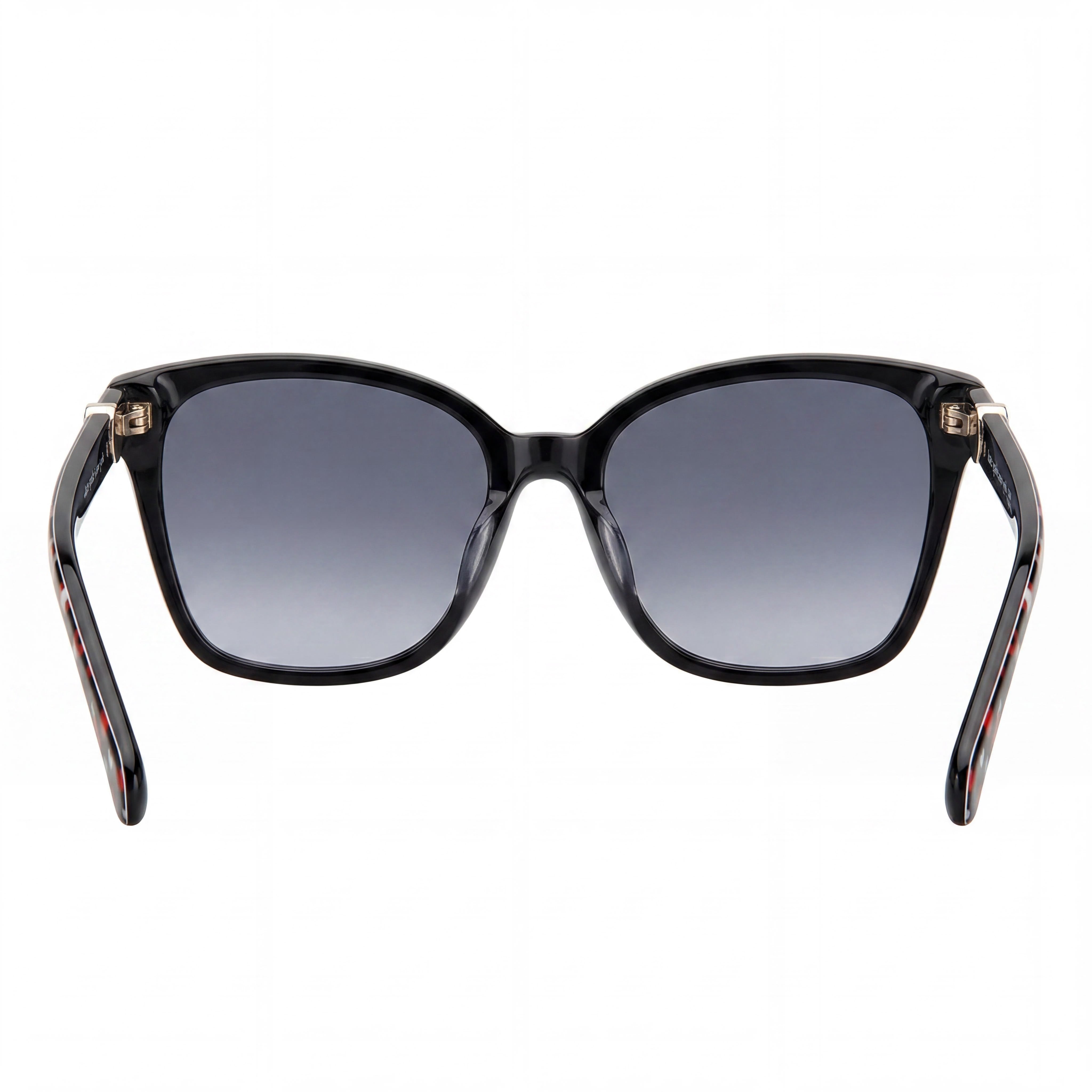 kate spade new york Amiyah/G/S Women's Plastic Cat Eye Sunglasses, Multicolor Gold-logo, Dark Grey Shaded UV Lenses, 56mm, Photo 3