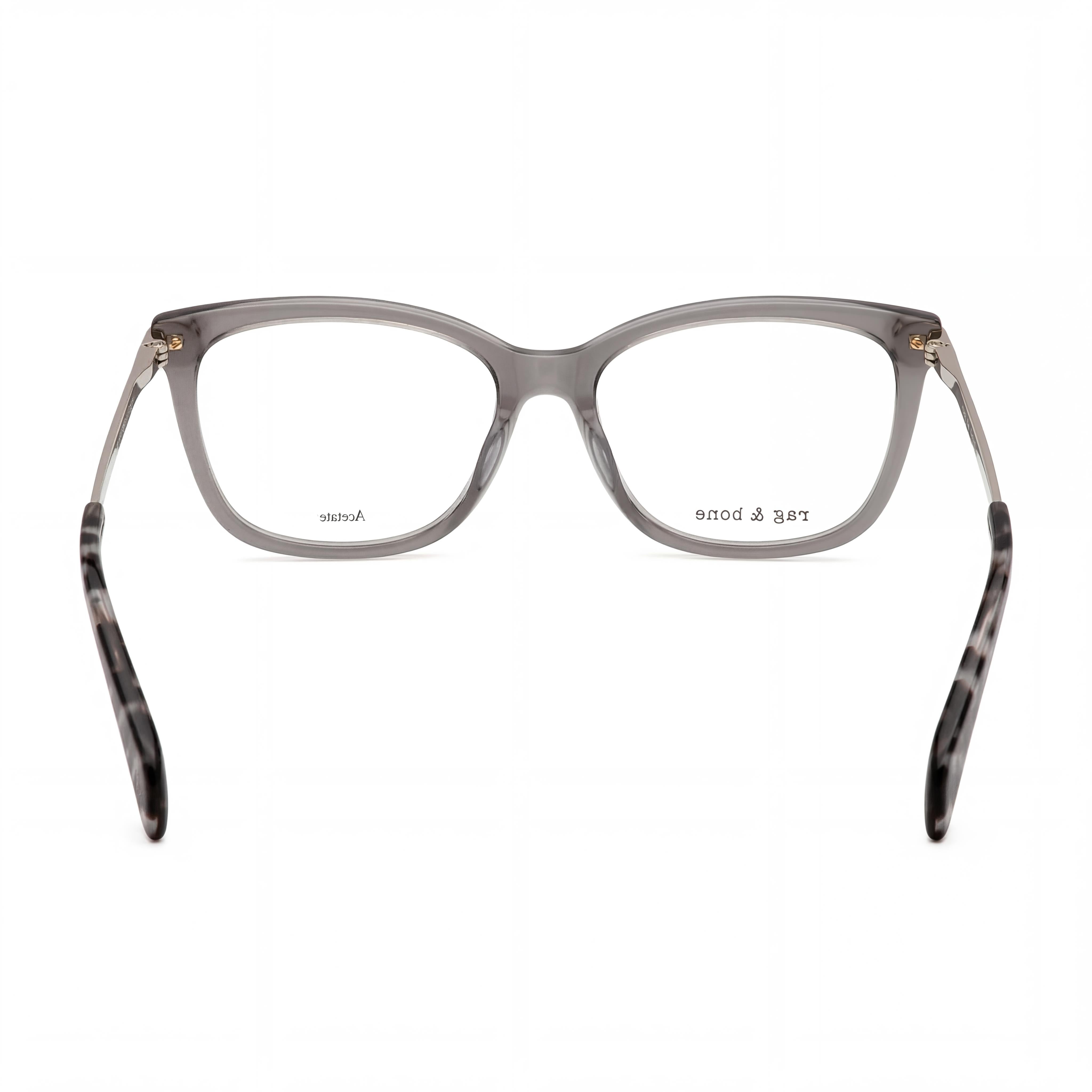 rag & bone Casual RNB3010 Women's Grey Acetate Frame Transparent Lenses Eyeglasses 52mm Lens Width 15mm Bridge 140mm Temple, Photo 3