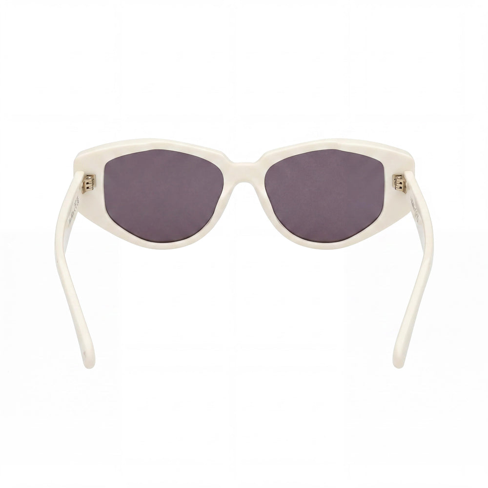 Gafas de sol informales MaxMara para mujer con montura de acetato blanco brillante y lentes ahumadas 52-14-140 mm