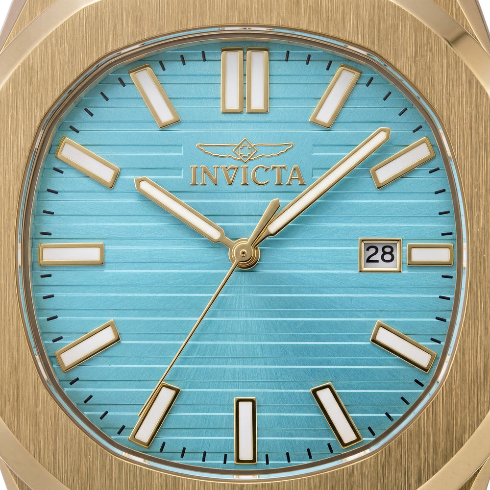 Invicta Speedway 48517 Reloj unisex de cuarzo con caja de acero inoxidable dorado y esfera azul, 41 mm