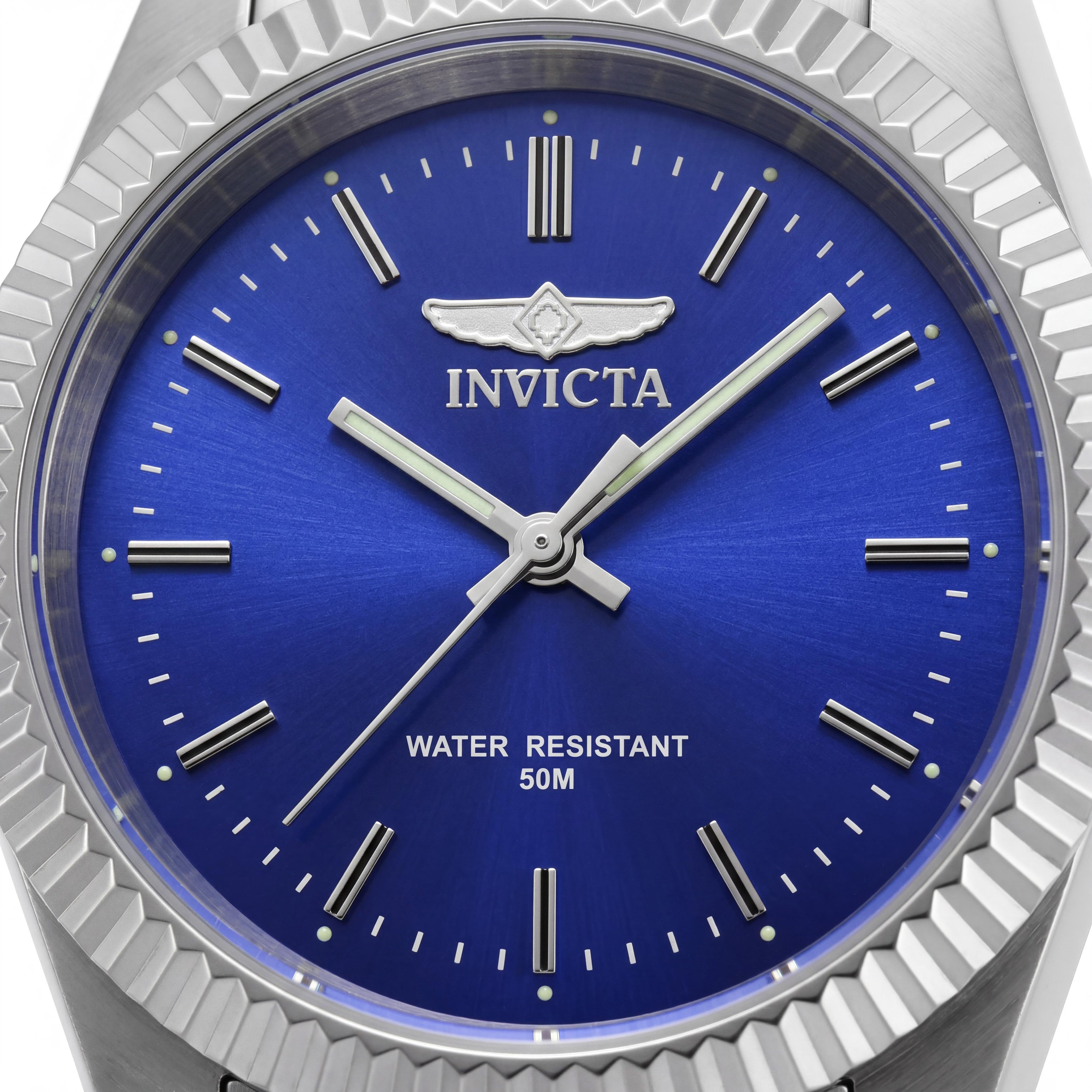Reloj de cuarzo Invicta Specialty 29398 para mujer, caja y brazalete de acero inoxidable plateado de 36 mm, esfera azul, Photo 2