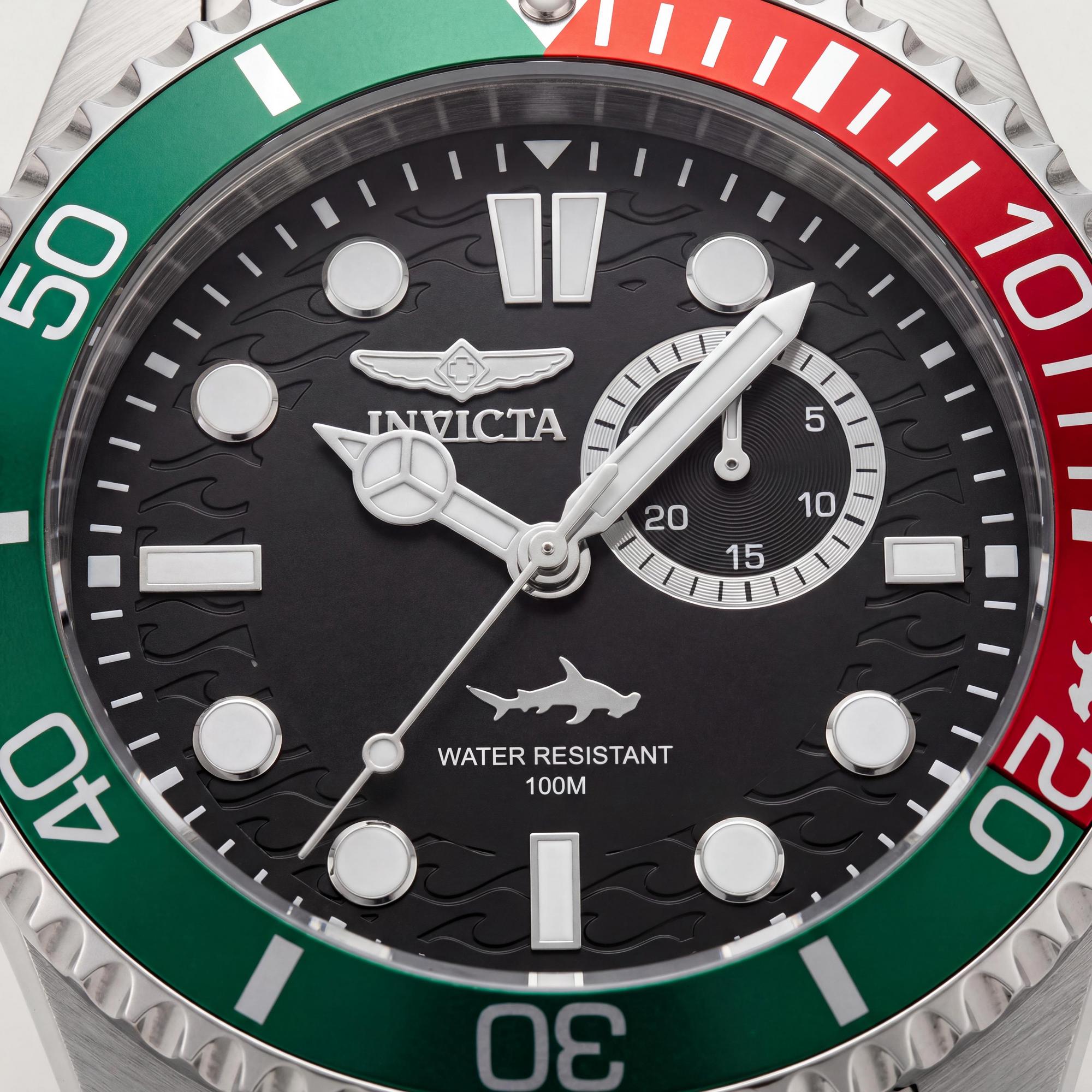 Invicta Pro Diver 49272 Men's Quartz Silver Stainless Steel Black Dial Bracelet Watch 43mm, 10 ATM Water Resistant, Photo 2