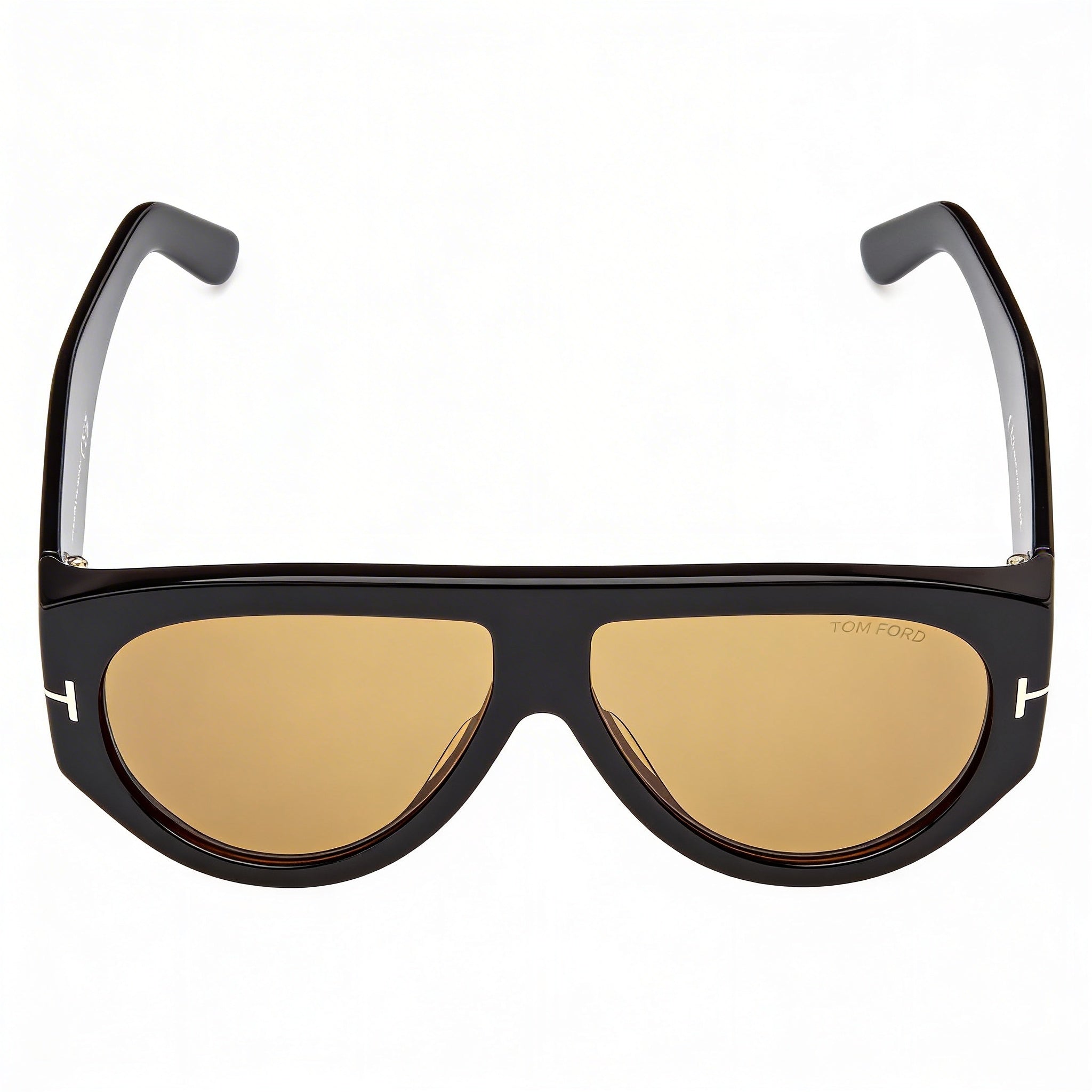 Tom Ford Bronson Unisex Shiny Black Brown Pantographed Plastic Dark Brown Non-Polarized UV Protection Sunglasses 60mm, Photo 2