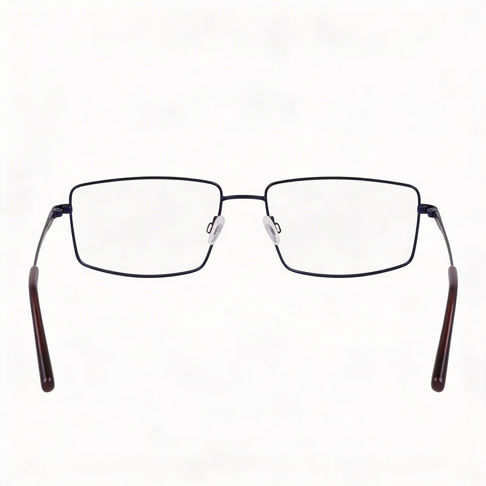 Flexon H6069 Men's Matte Navy Metal Frame Clear Polycarbonate Optical Eyeglasses 57mm