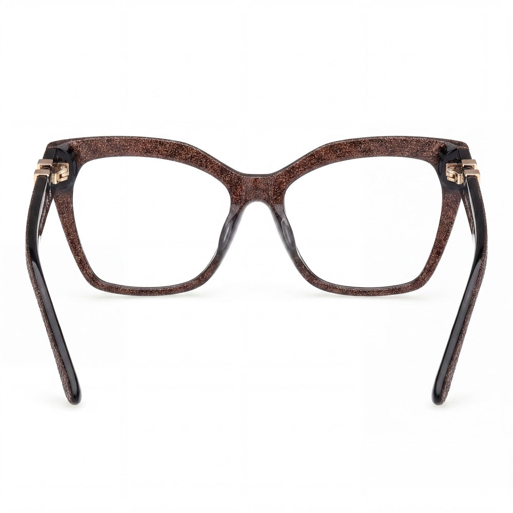 GUESS by Marciano Classic Women's Shiny Black Plastic Frame, Multicolor Polycarbonate Lenses, Lens Width 55mm