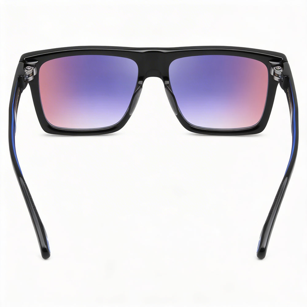 Carrera Carrera 4019/S Gafas de sol negras de plástico con protección UV y sombreado azul y rojo de edición Festival para hombre, 58 mm