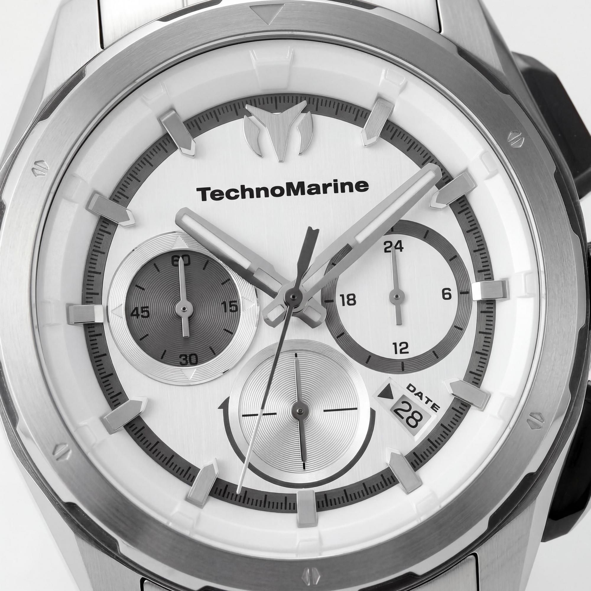 TechnoMarine OCEAN - NOMAD TM-318091 Unisex Silver Stainless Steel Bracelet Quartz Watch 43mm, Photo 2
