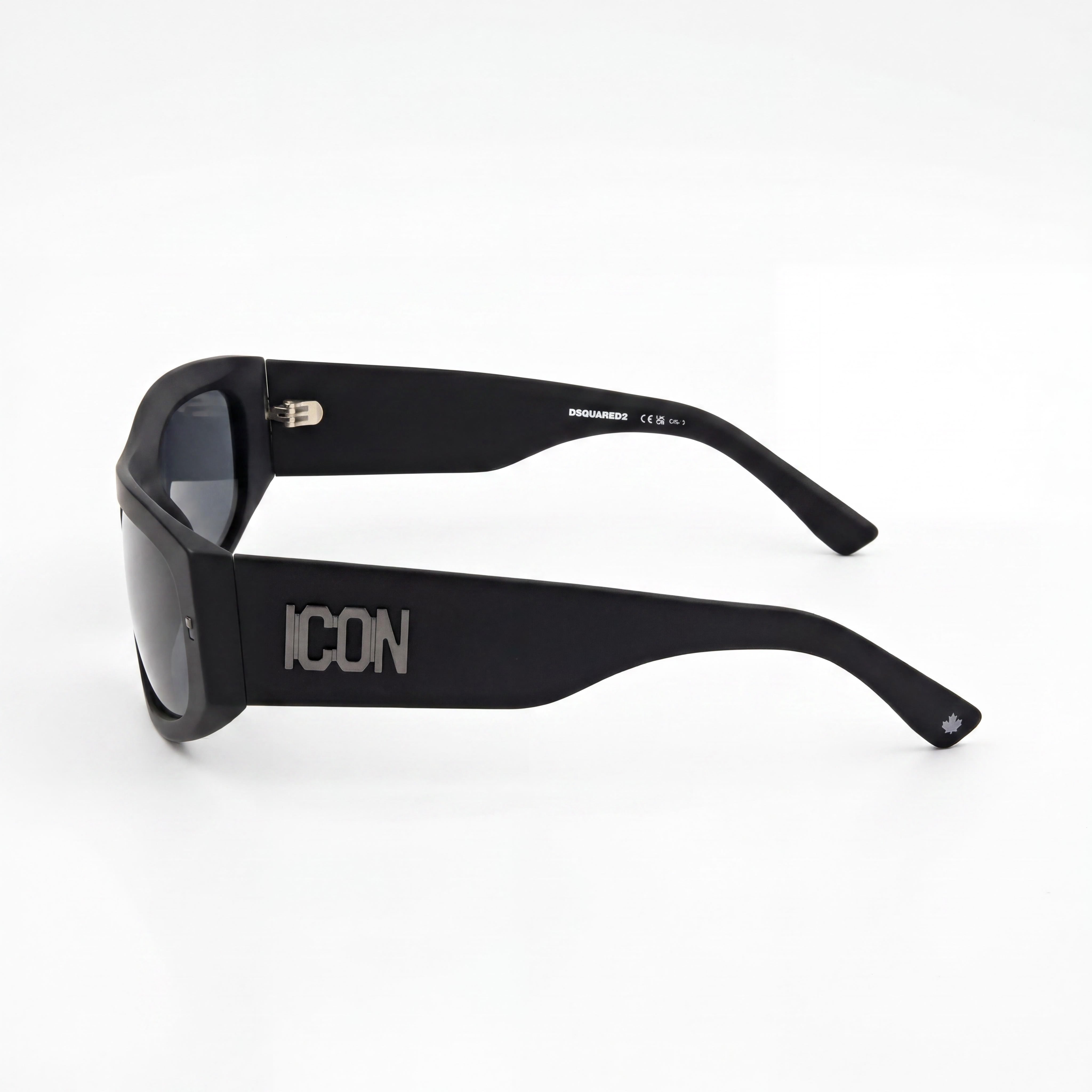 Dsquared2 Casual Men's Acetate Frame Sunglasses, Matte Black with Grey Lenses, Size 57-21-135, Photo 3