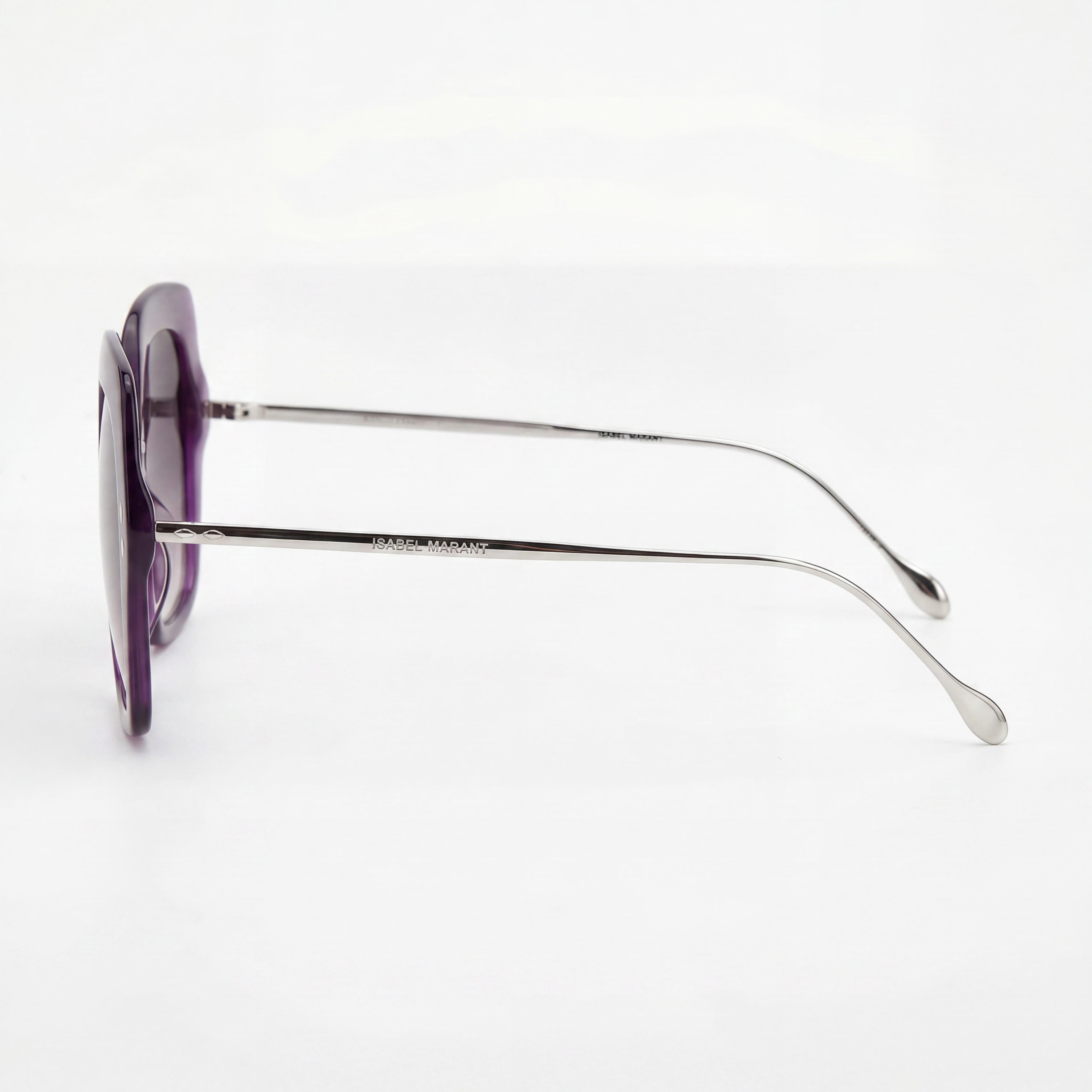 Gafas de sol Isabel Marant Modern para mujer, montura de poliamida, color violeta y plateado, protección UV, ancho de lente de 55 mm, Photo 3