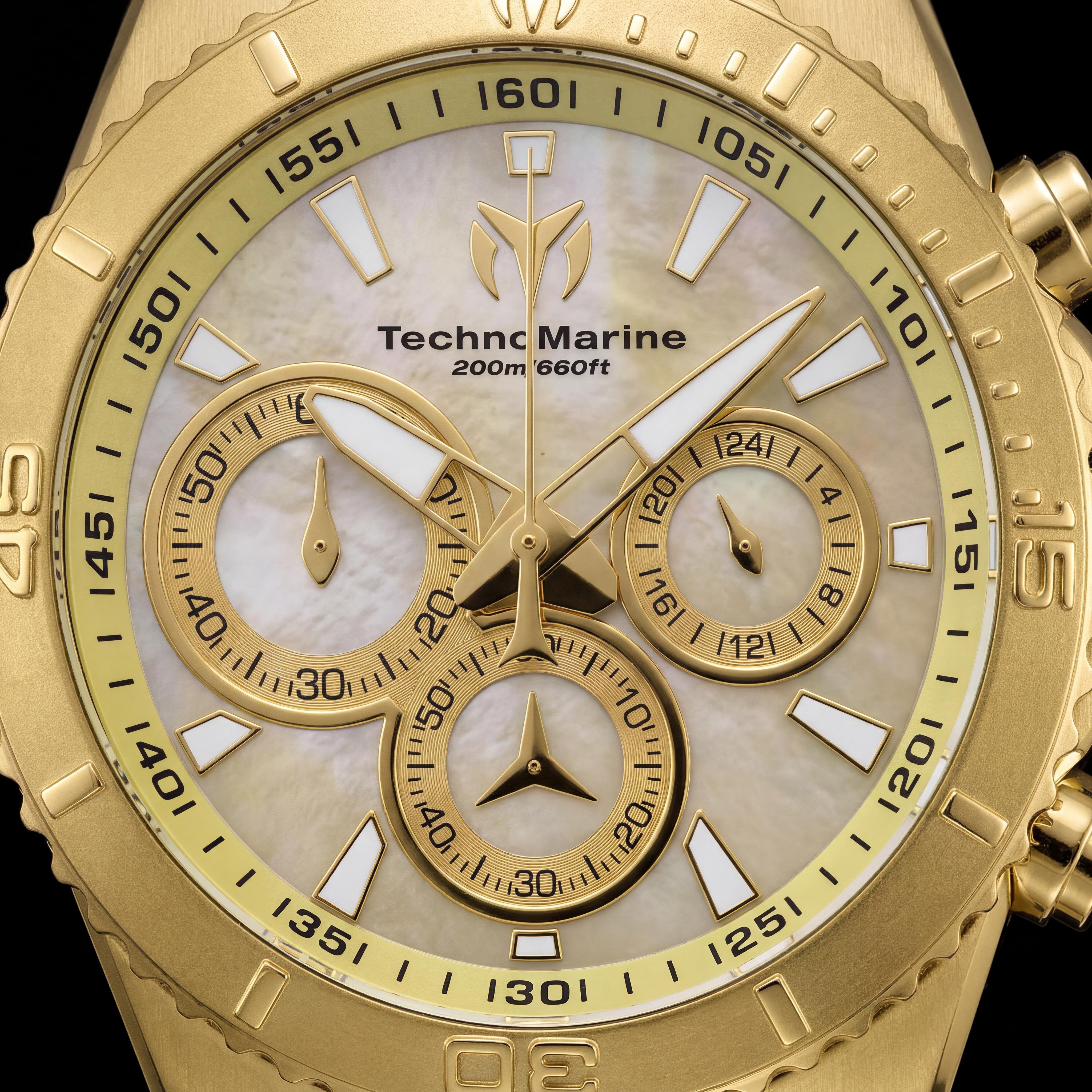 Reloj Technomarine Manta TM-220072 Unisex Cronógrafo de Cuarzo de Acero Inoxidable Dorado con Correa de Silicona 40mm, Photo 2