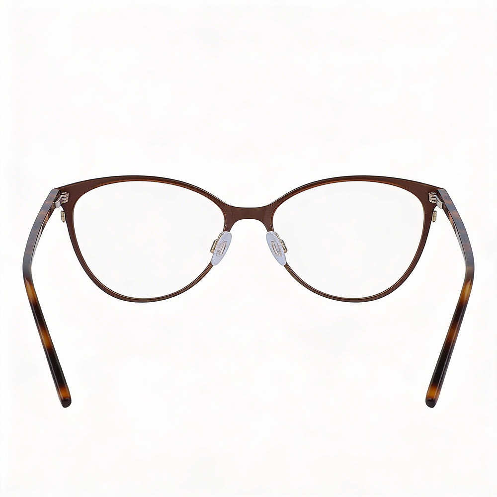 DKNY Dk3001 Women's Eyeglasses with Oval Metal Dark Brown Frame and Clear Lenses 51mm