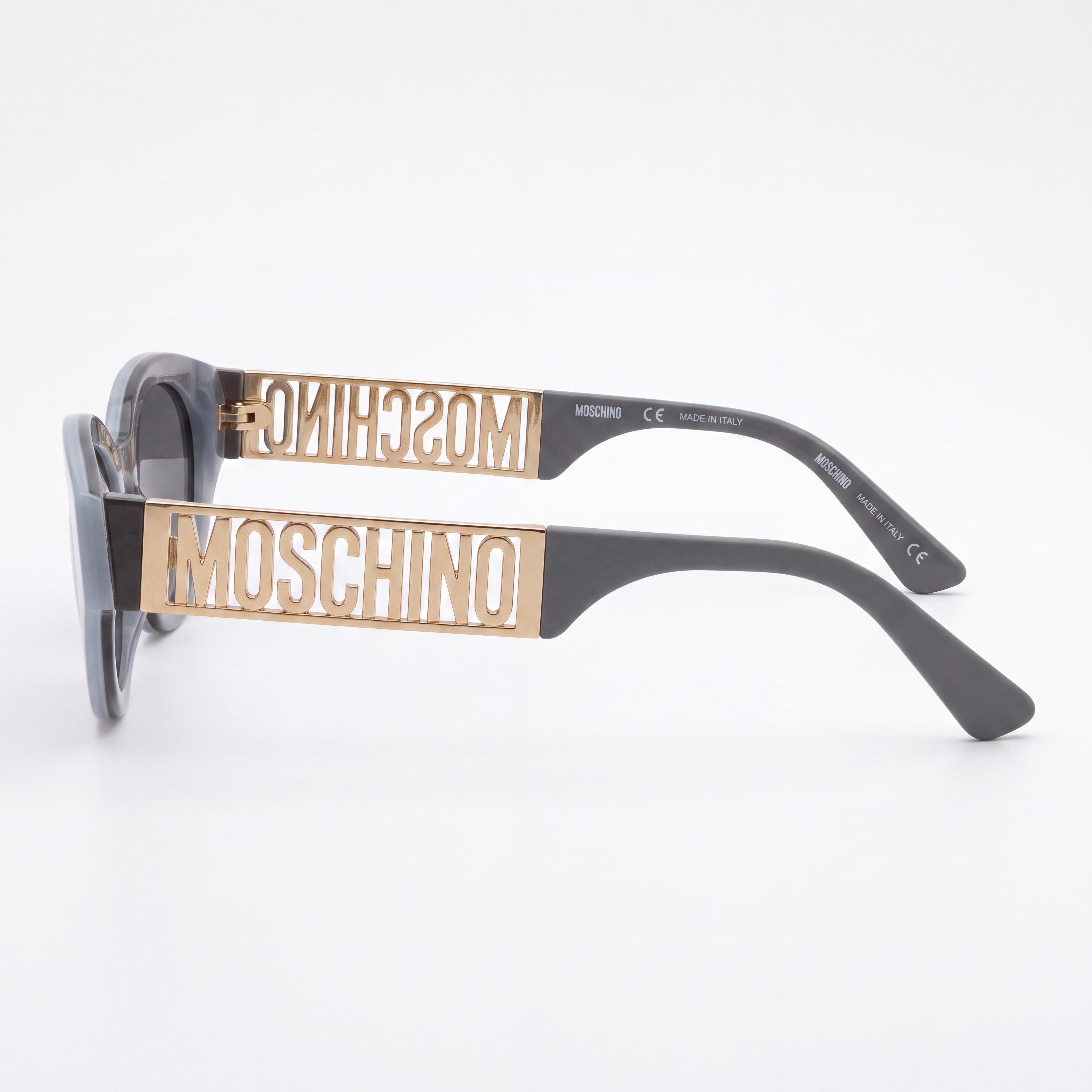 Moschino Casual Women's Sunglasses with Azure Acetate Frame and Grey Polycarbonate Lenses 51-20-145, Photo 2