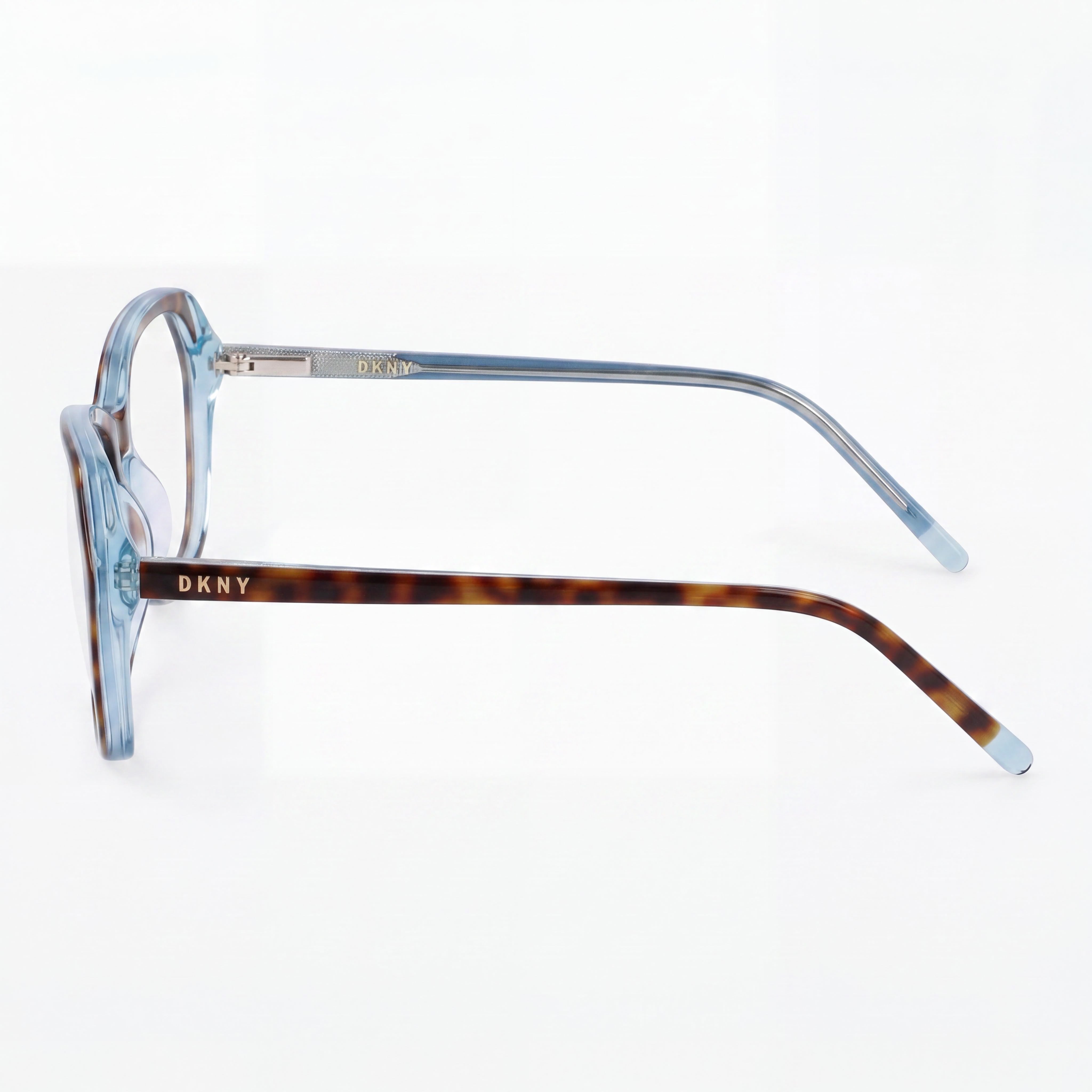Gafas unisex DKNY DK5047 con montura metálica y lentes de policarbonato en azul tortuga, 52 mm, Photo 2