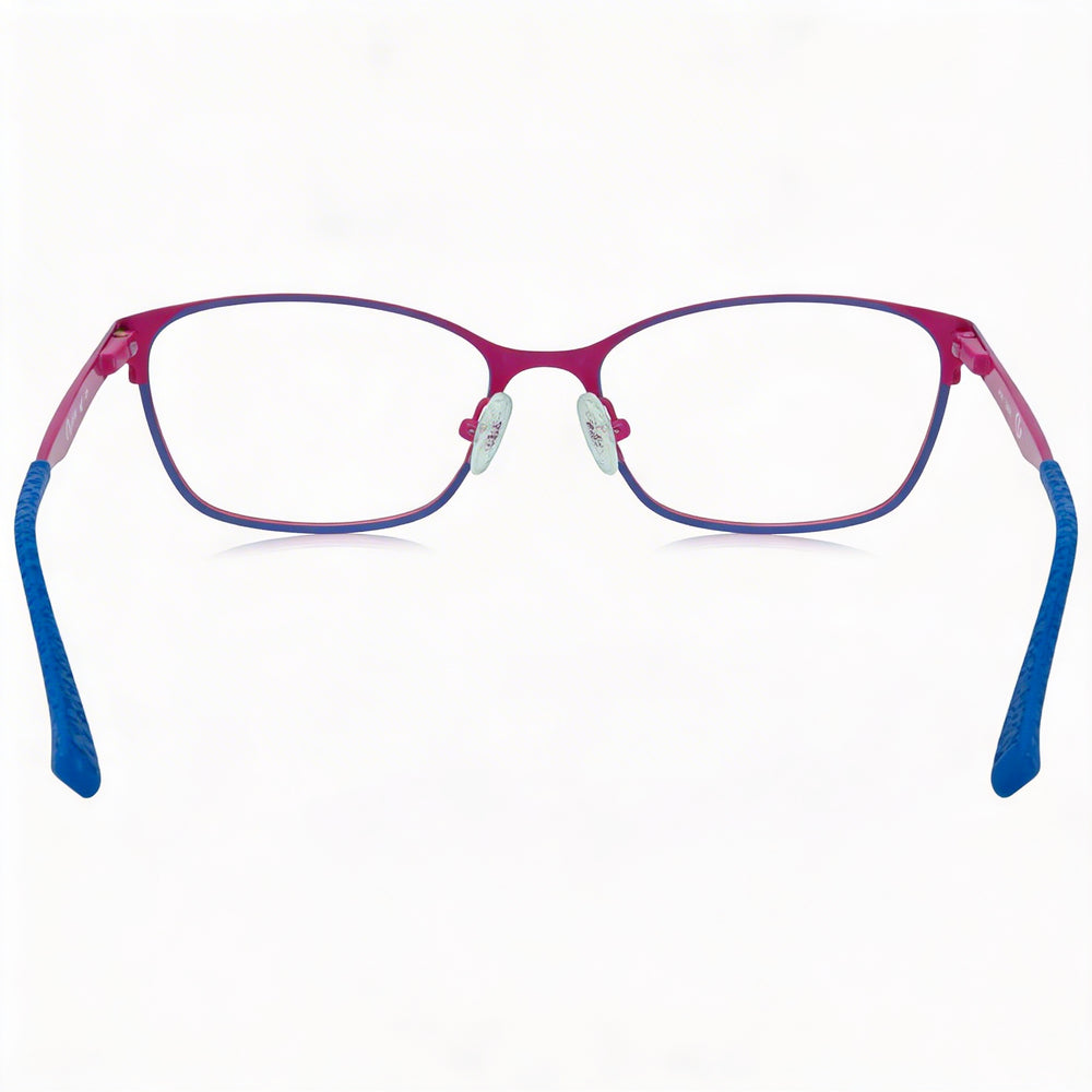 GUESS Modern Women's Matte Blue Metal Frame Eyeglasses with 52mm Clear Non- Polycarbonate Lenses