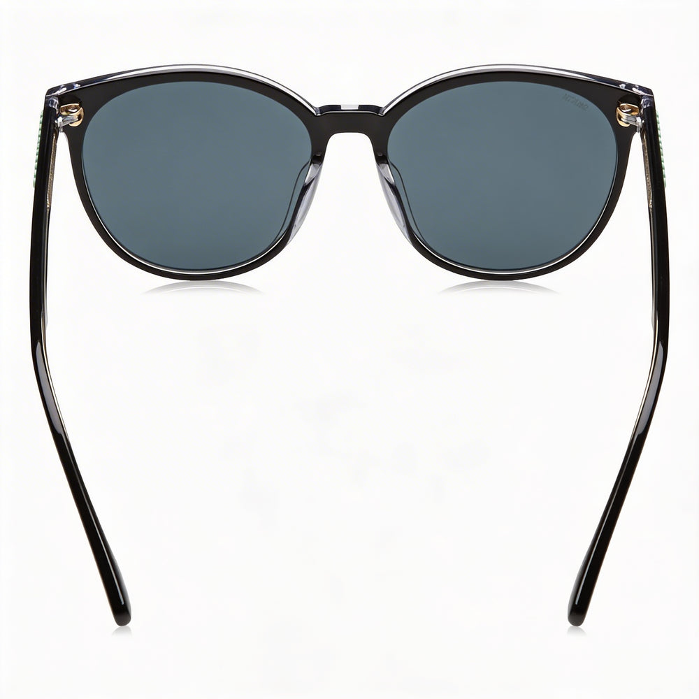 Gafas de sol Moschino Casual para mujer, de acetato negro con cristales, lentes grises y protección UV, 58 mm