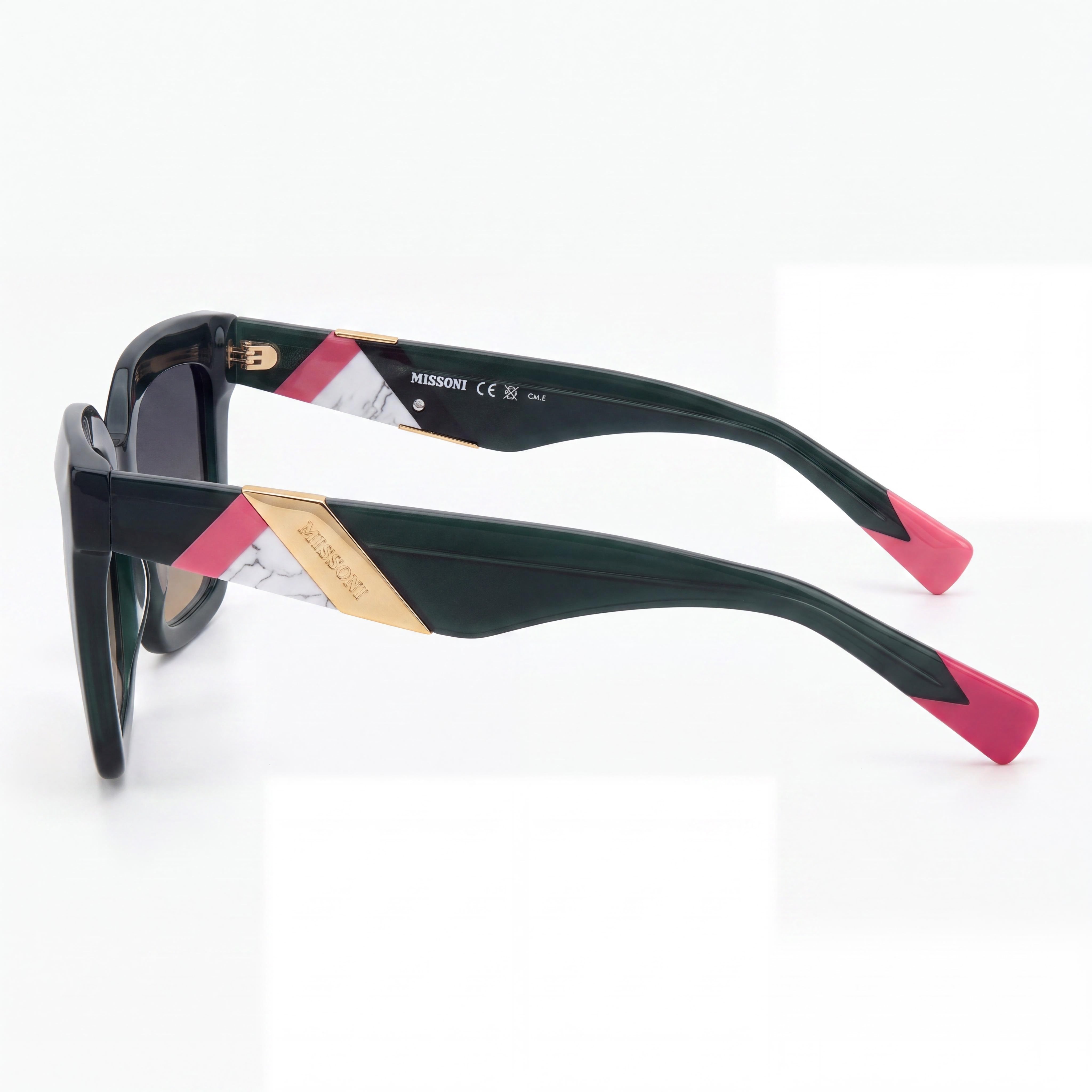 M Missoni Modern Women's Acetate Sunglasses Green Blue Doubleshade Peach UV Protection 52mm, Photo 3