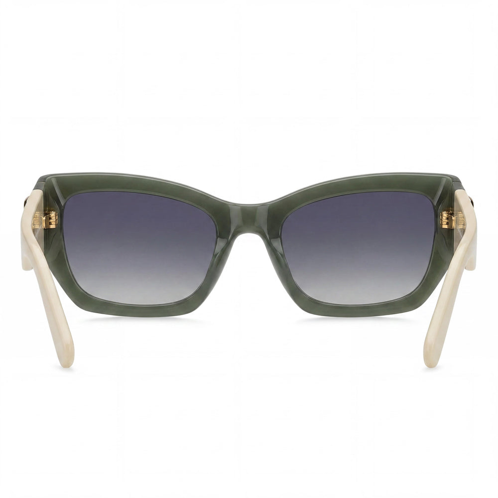 Gafas de sol informales Marc Jacobs para mujer, montura de propionato de celulosa verde, lentes gris azulado no polarizadas de 53 mm