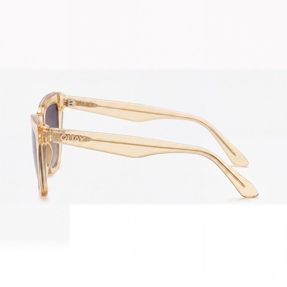 QUAY AUSTRALIA Call the Shots Women's Daffodil Cat Eye Injection Sunglasses, Smoke Taupe Lenses, UV Protection 145mm