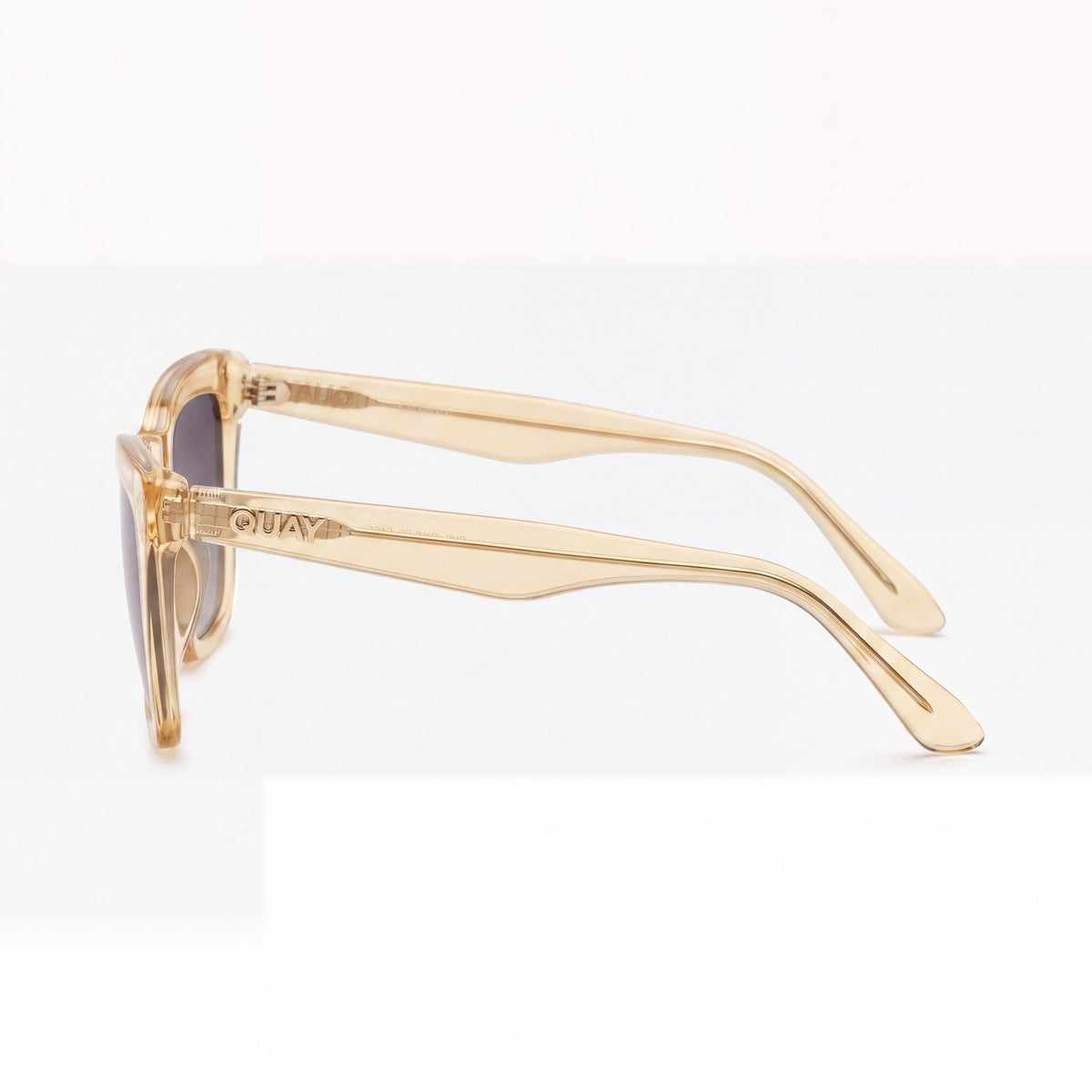 QUAY AUSTRALIA Gafas de sol para mujer Call the Shots de ojo de gato daffodil inyectadas, lentes smoke topo, protección UV 145mm, Photo 2