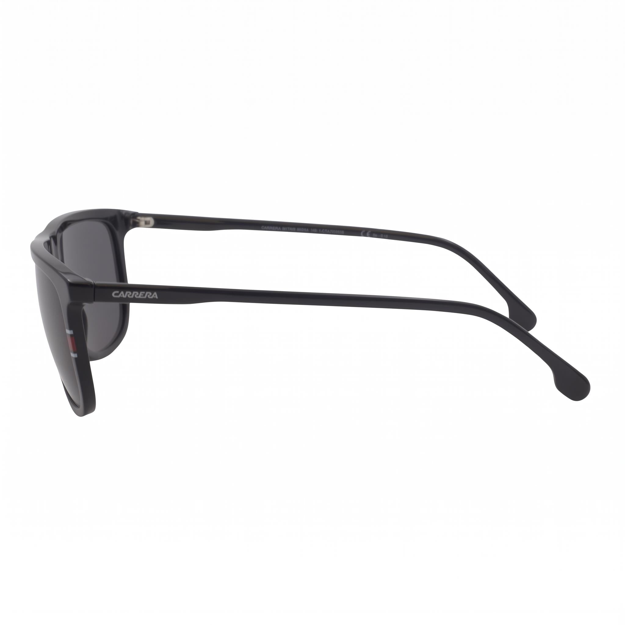Carrera 218/S Unisex Rectangular Sunglasses, Black Plastic Frame, Grey Polarized Lenses, 58mm, Photo 3