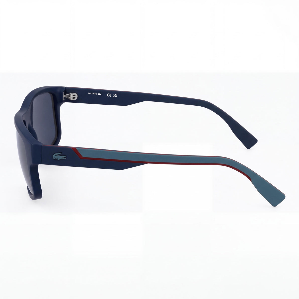 Gafas de sol cuadradas de plástico para hombre Lacoste L6057s, montura azul mate con lentes azules sólidas con protección UV, 57 mm, Photo 2