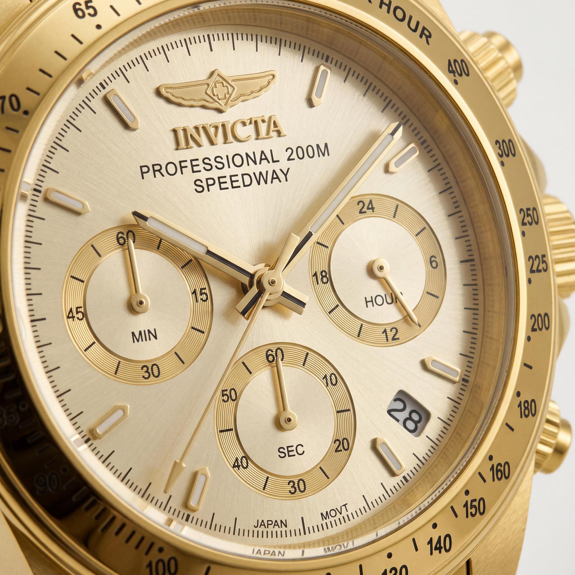 Invicta Men's Gold Tone Quartz Watch, Chronograph Equipped, Glow In The Dark Feature, Photo 2