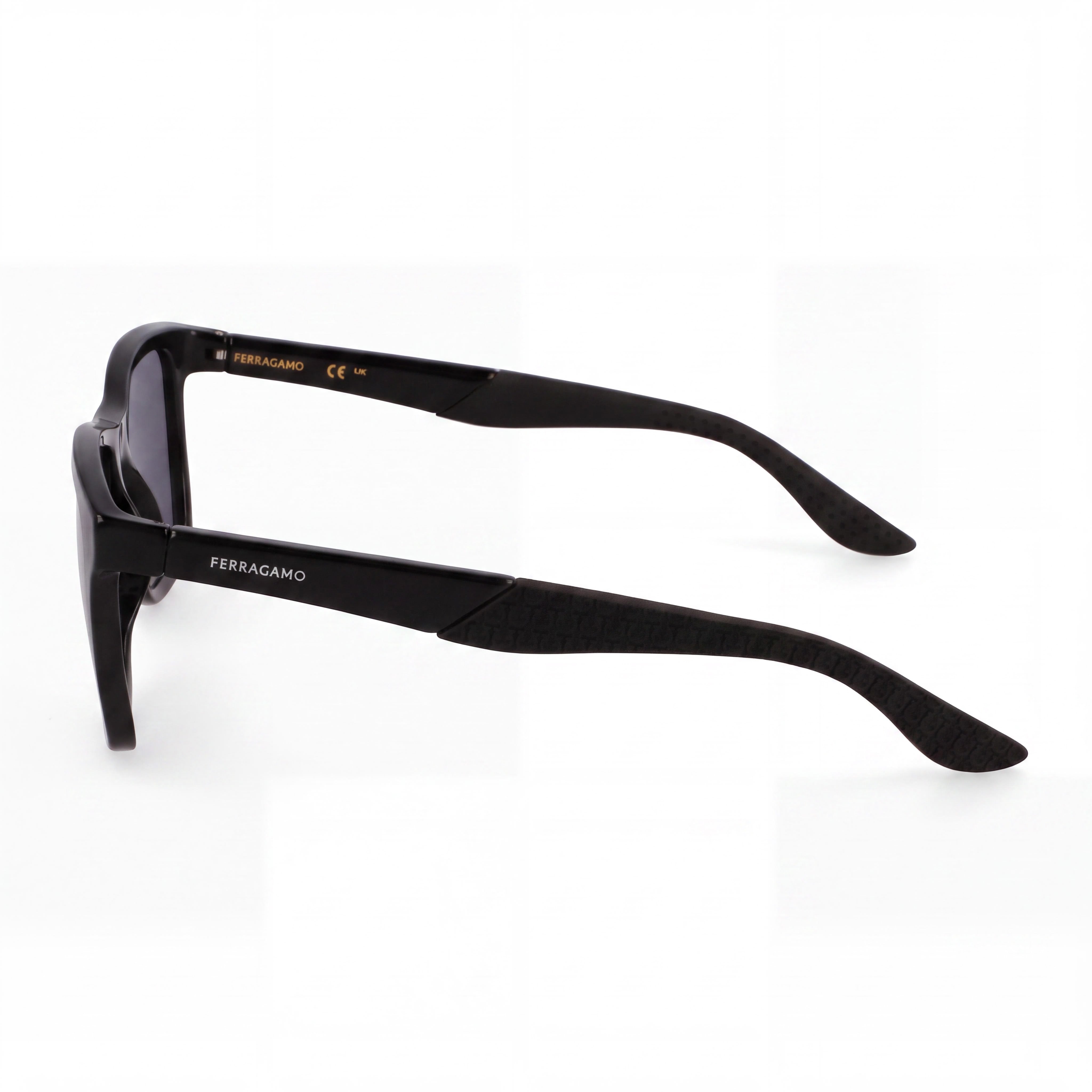 Gafas de sol Salvatore Ferragamo Sf1028sn para hombre, montura inyectada, negras, 100 % protección UV, lentes de policarbonato de 56 mm, Photo 3