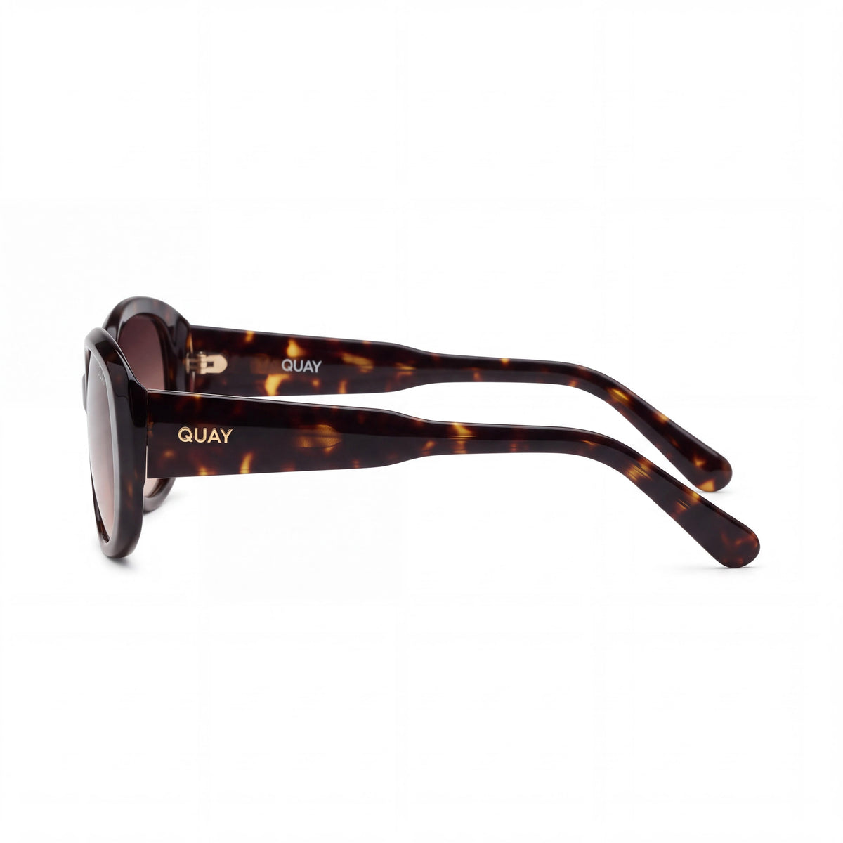 QUAY AUSTRALIA On Brand Women's Classic Oval Sunglasses with Dark Tortoise Frame and Dark Fawn Lenses 55mm, Photo 3