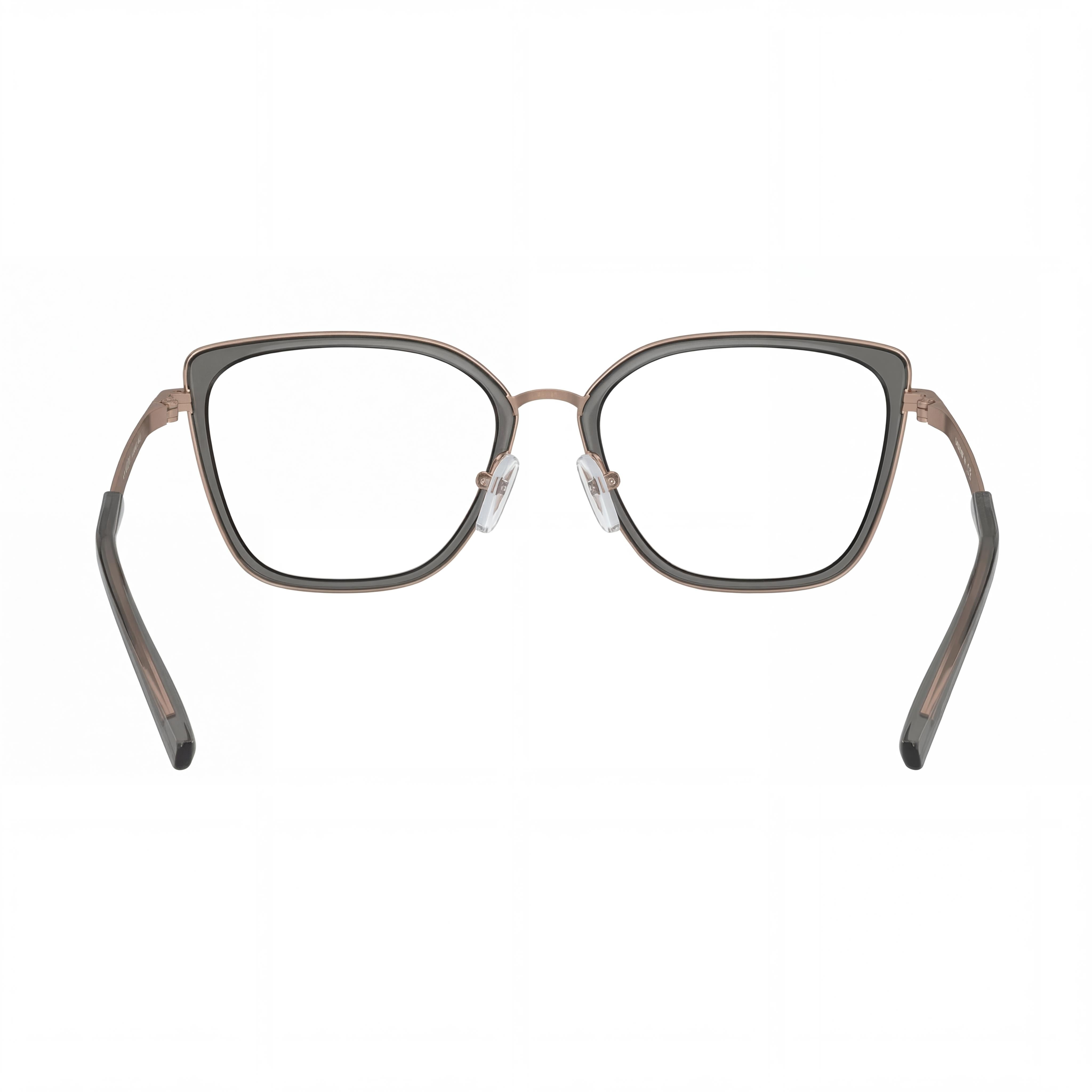 Gafas de prescripción Emporio Armani Ea1152 de metal ojo de gato para mujer, oro rosa brillante y gris, 50-17-140, Photo 3