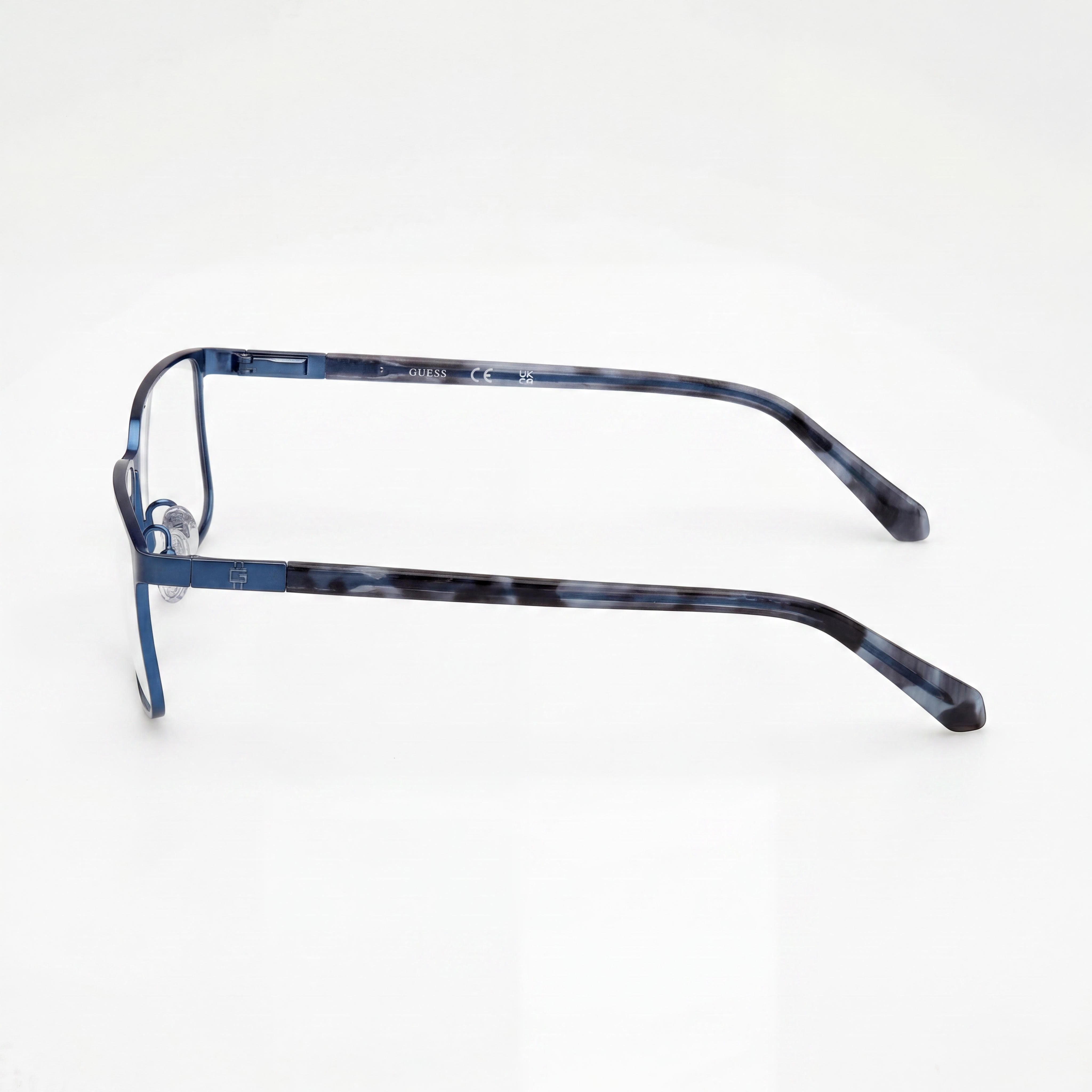 GUESS Gu50244 Men's Optical Eyewear Frames with Matte Blue Shiny Blue Metal Design, Size 55-16-145, Photo 2