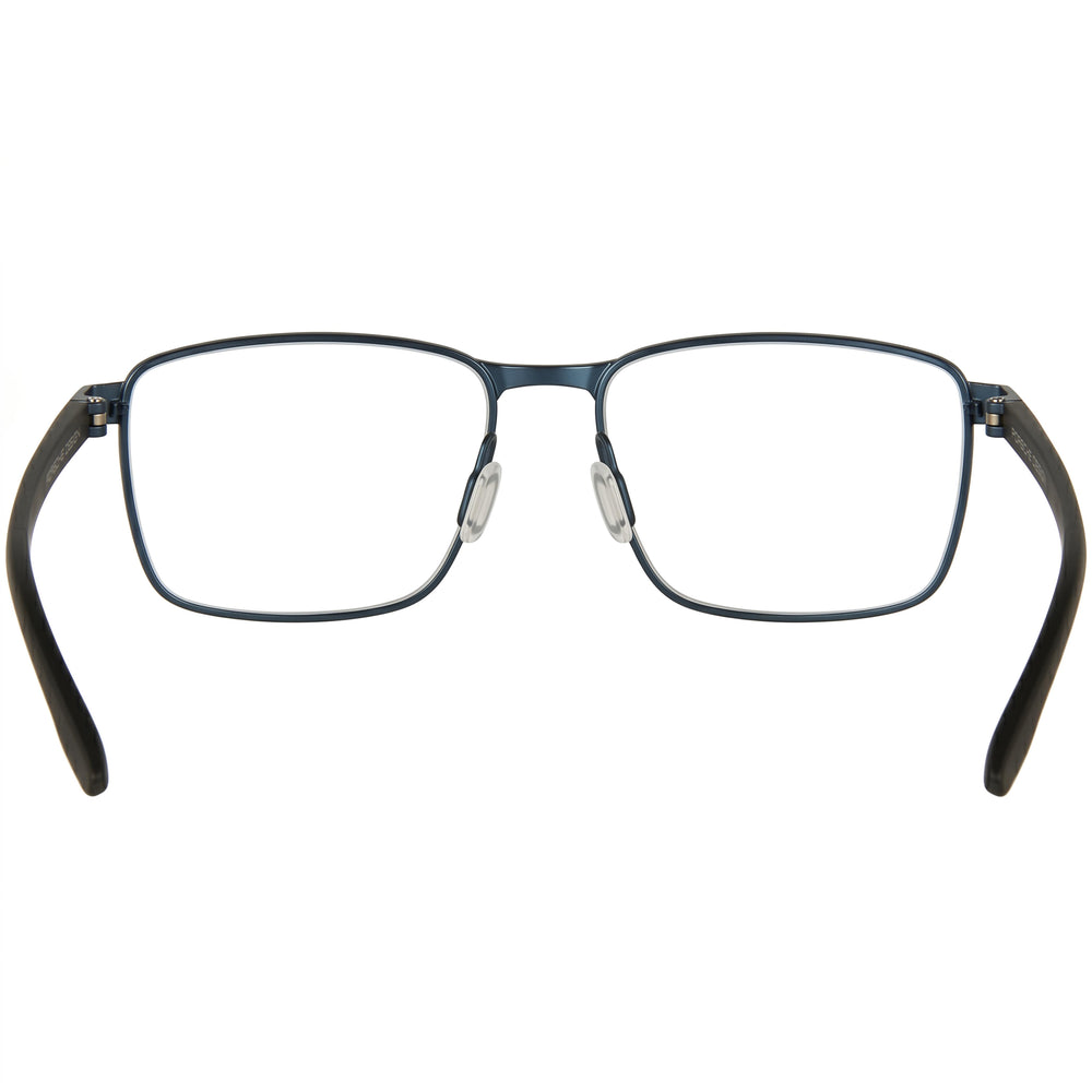 Gafas Porsche Design Modern para Hombre, de Acetato Azul, Montura Completa Rectangular, con Cristales Transparentes de Policarbonato 55-16-140mm