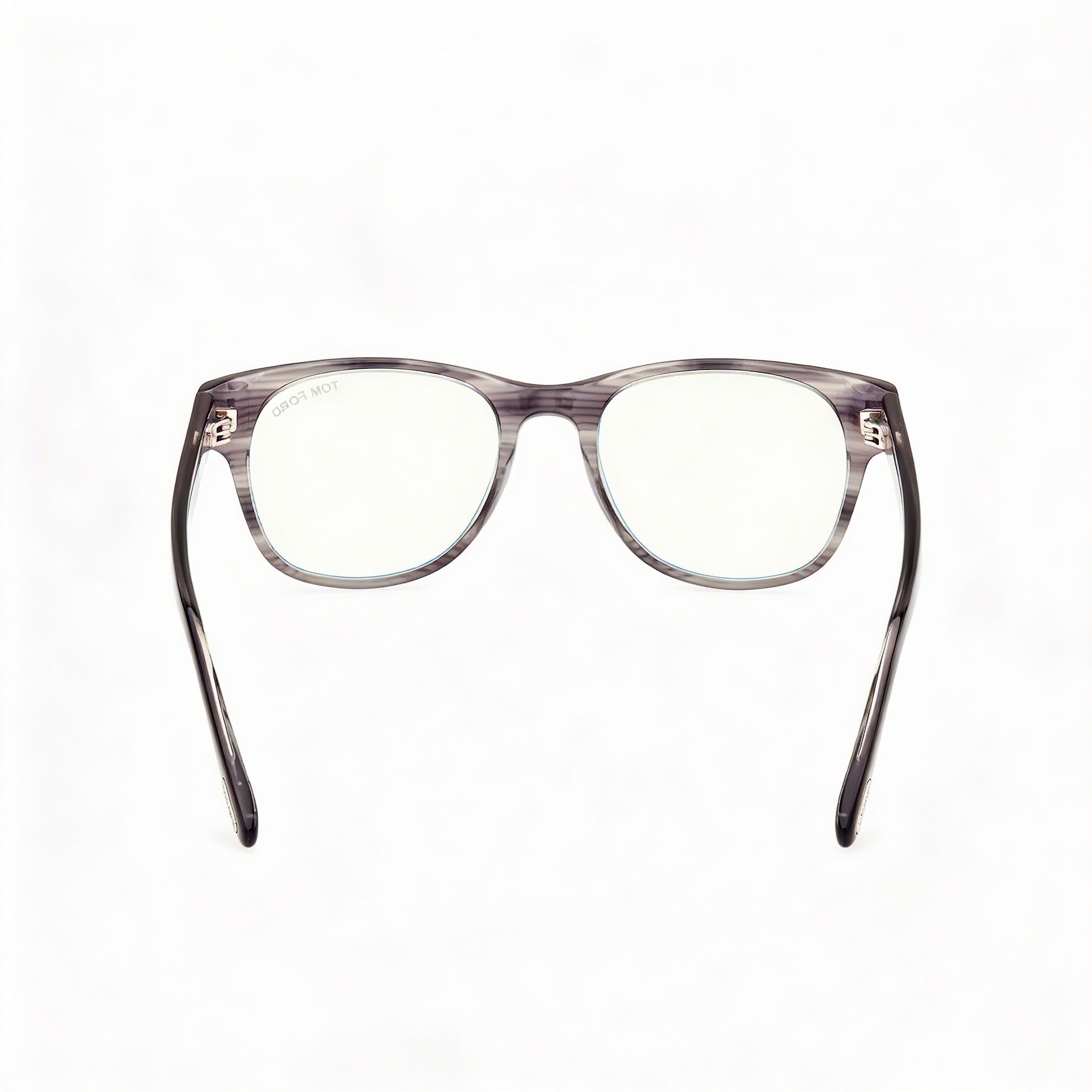 Tom Ford FT5898-B Men's Full Rim Square Plastic Eyeglasses Frames, Striped Grey Blue Block, 52mm, Photo 3