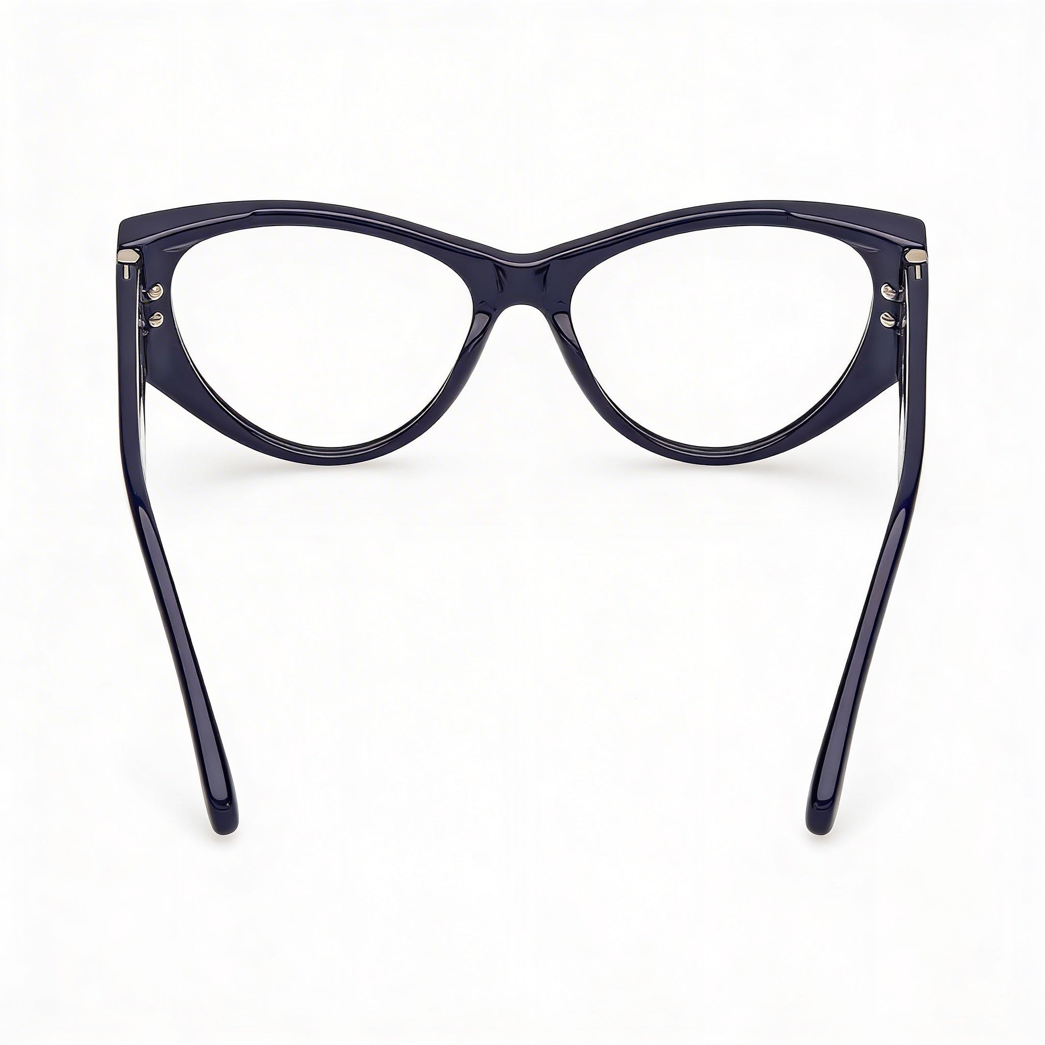 MaxMara Mm5174 Women's Eyewear with Shiny Blue Plastic Frame and Polycarbonate Lenses 55mm, Photo 4