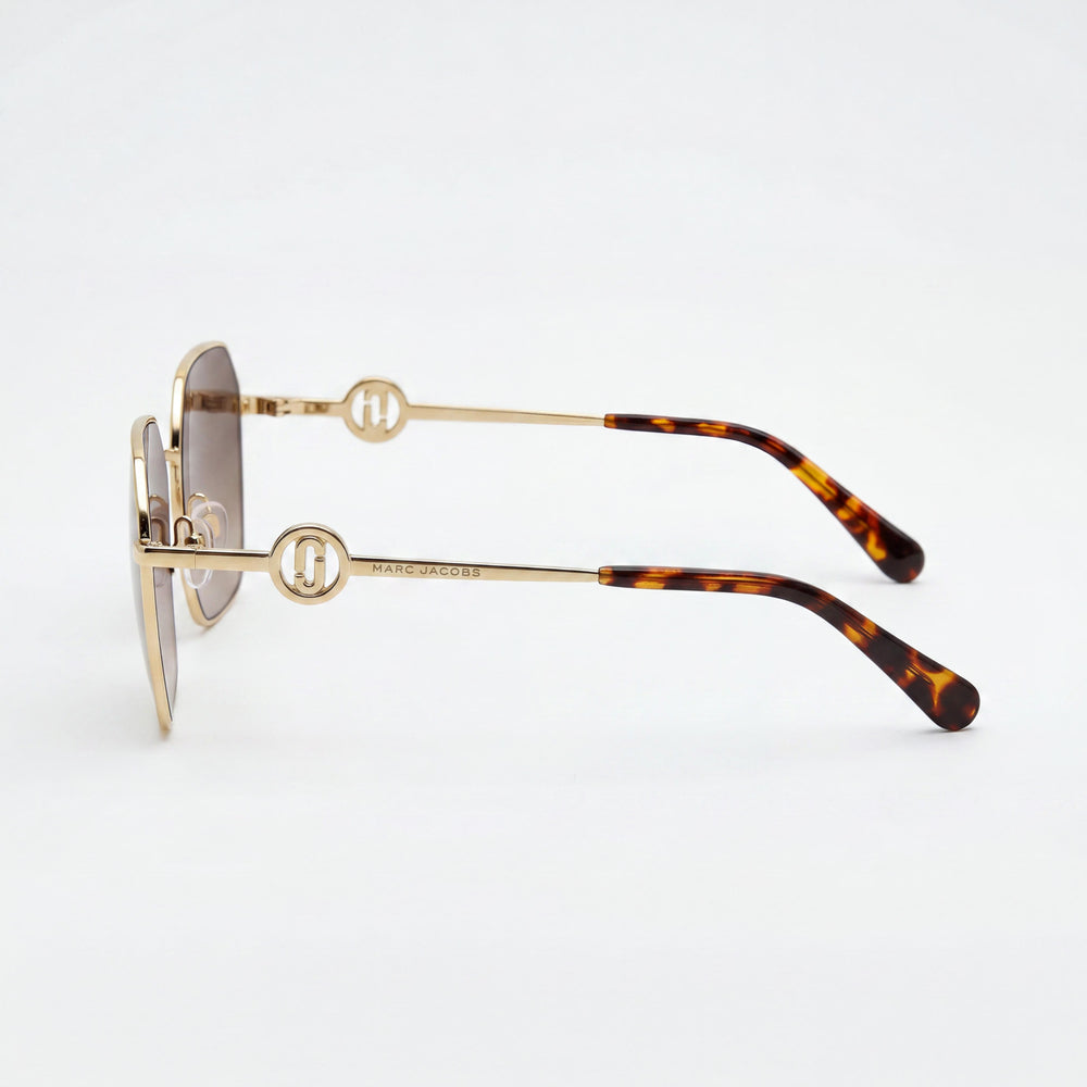 Marc Jacobs MARC 729/S Women's Metal Casual Non-Polarized Sunglasses, Gold Havana Frame, Brown Shaded Lens, 58mm