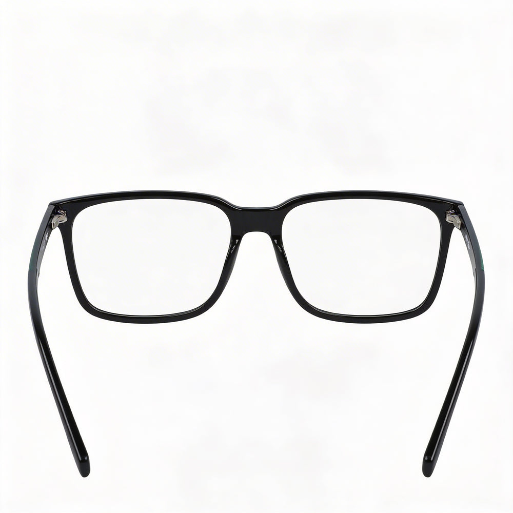 Gafas Ópticas Casuales Lacoste para Hombre, con Montura Negra y Cristales de Plástico Transparente 57-18-145