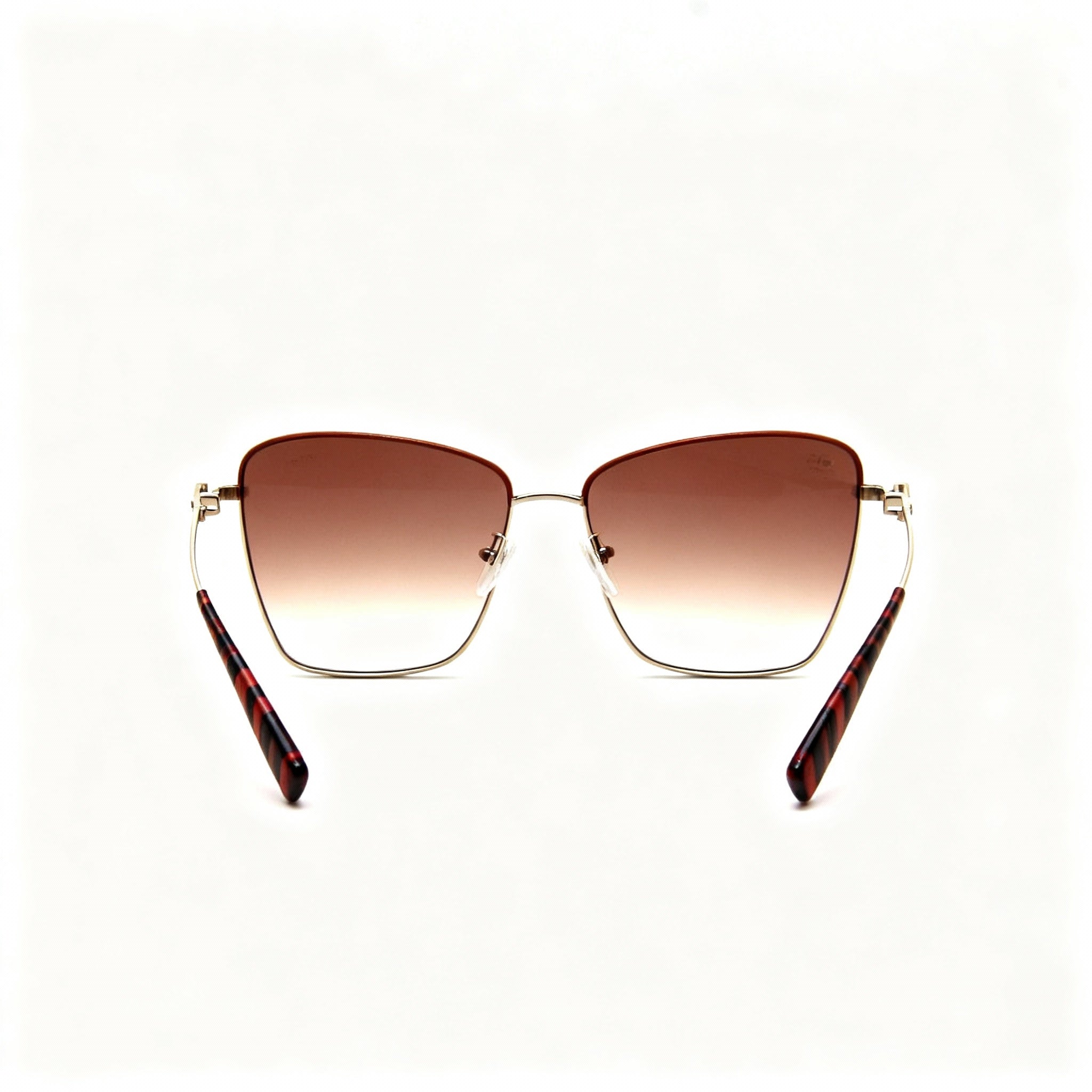 Longchamp LO153S Women's Square Gold Caramel Acetate Light Brown Gradient Non-Polarized UV Protection Sunglasses 59mm, Photo 4