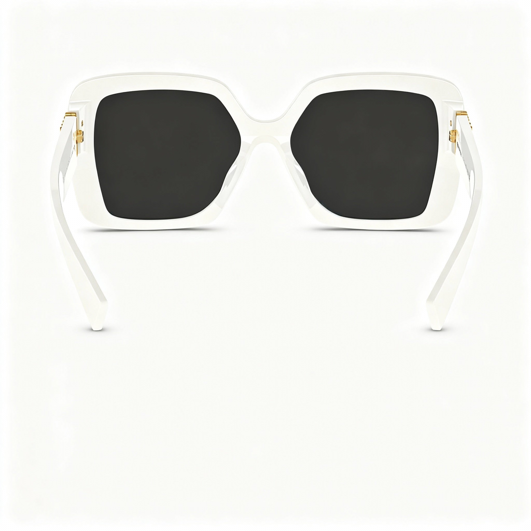 Miu Miu Modern Unisex Square Acetate Sunglasses White with Grey Non-Polarized Lenses 56-17-135, Photo 3